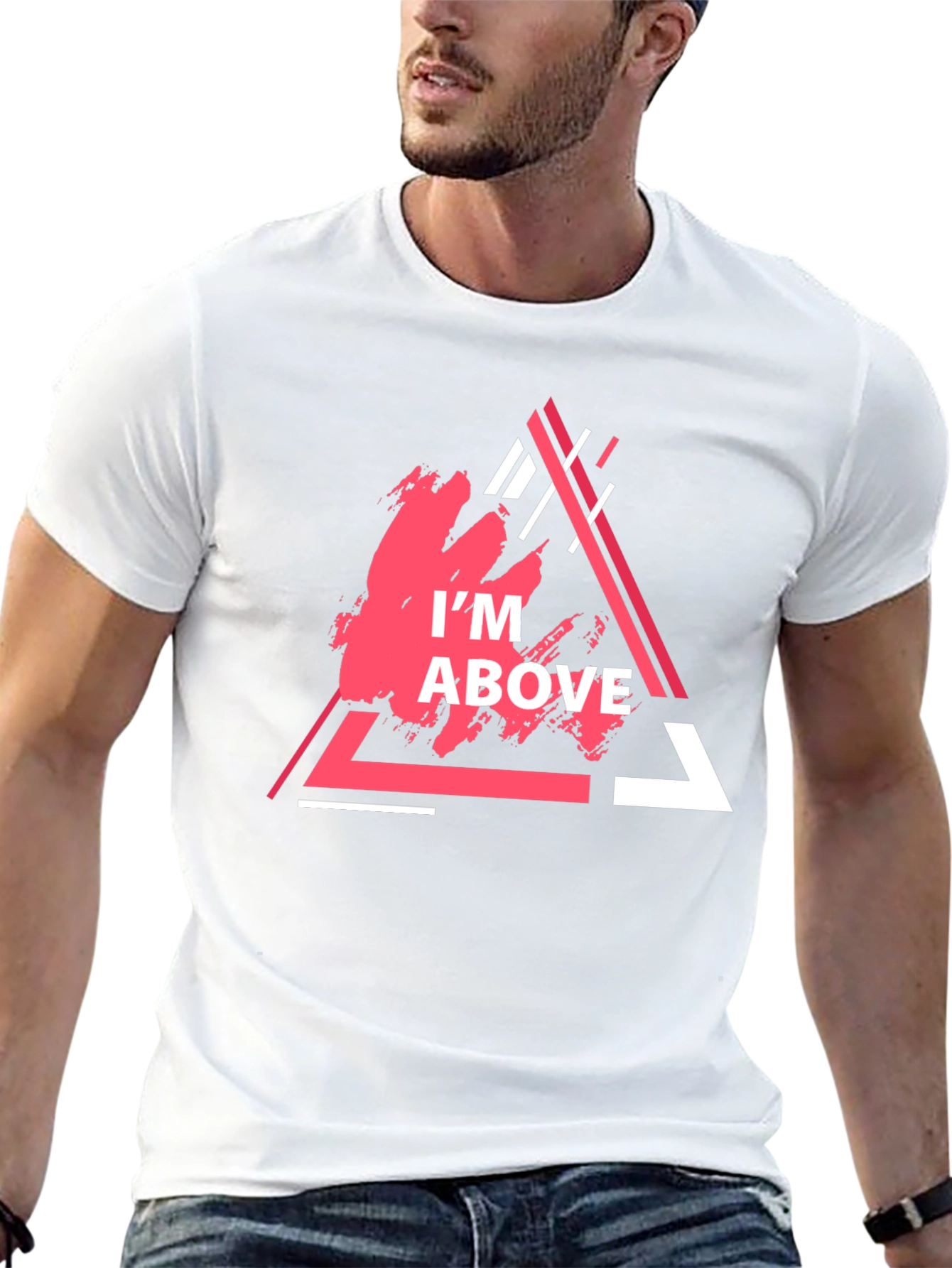 Im Above Graphic Tee - Trendy Triangle Design