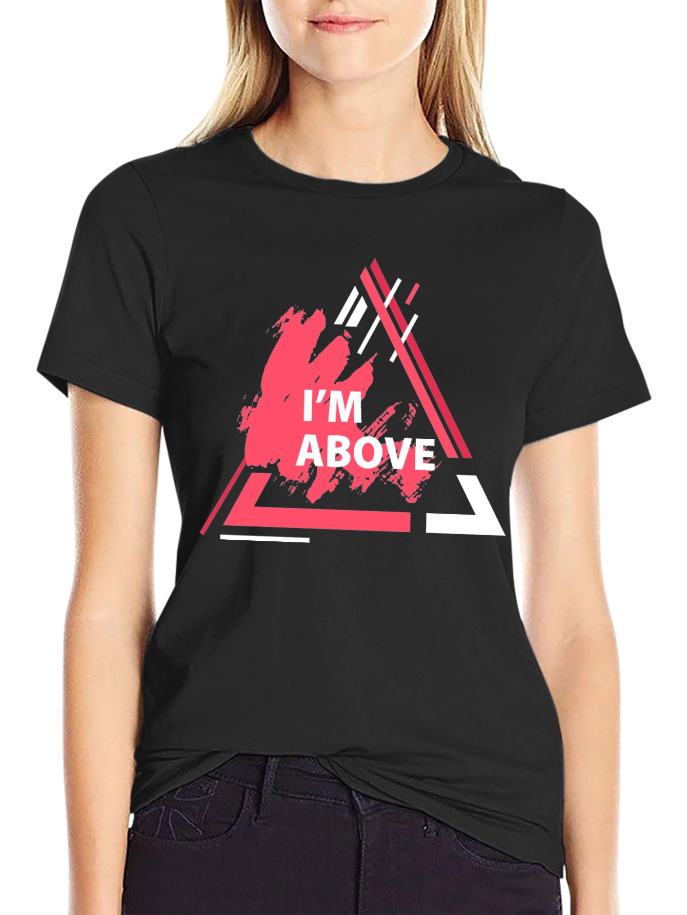 Im Above Graphic Tee - Trendy Triangle Design