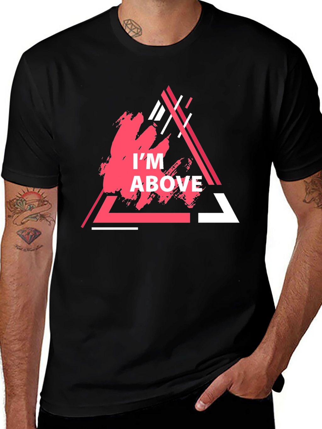 Im Above Graphic Tee - Trendy Triangle Design