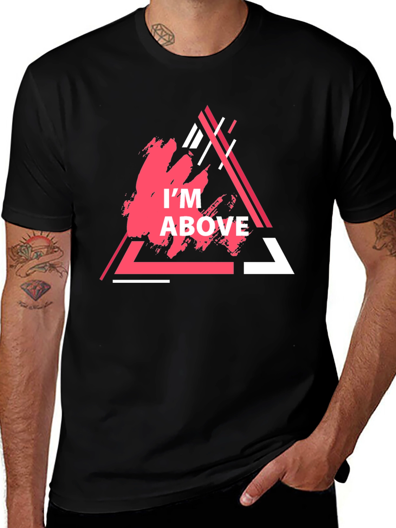 Im Above Graphic Tee - Trendy Triangle Design