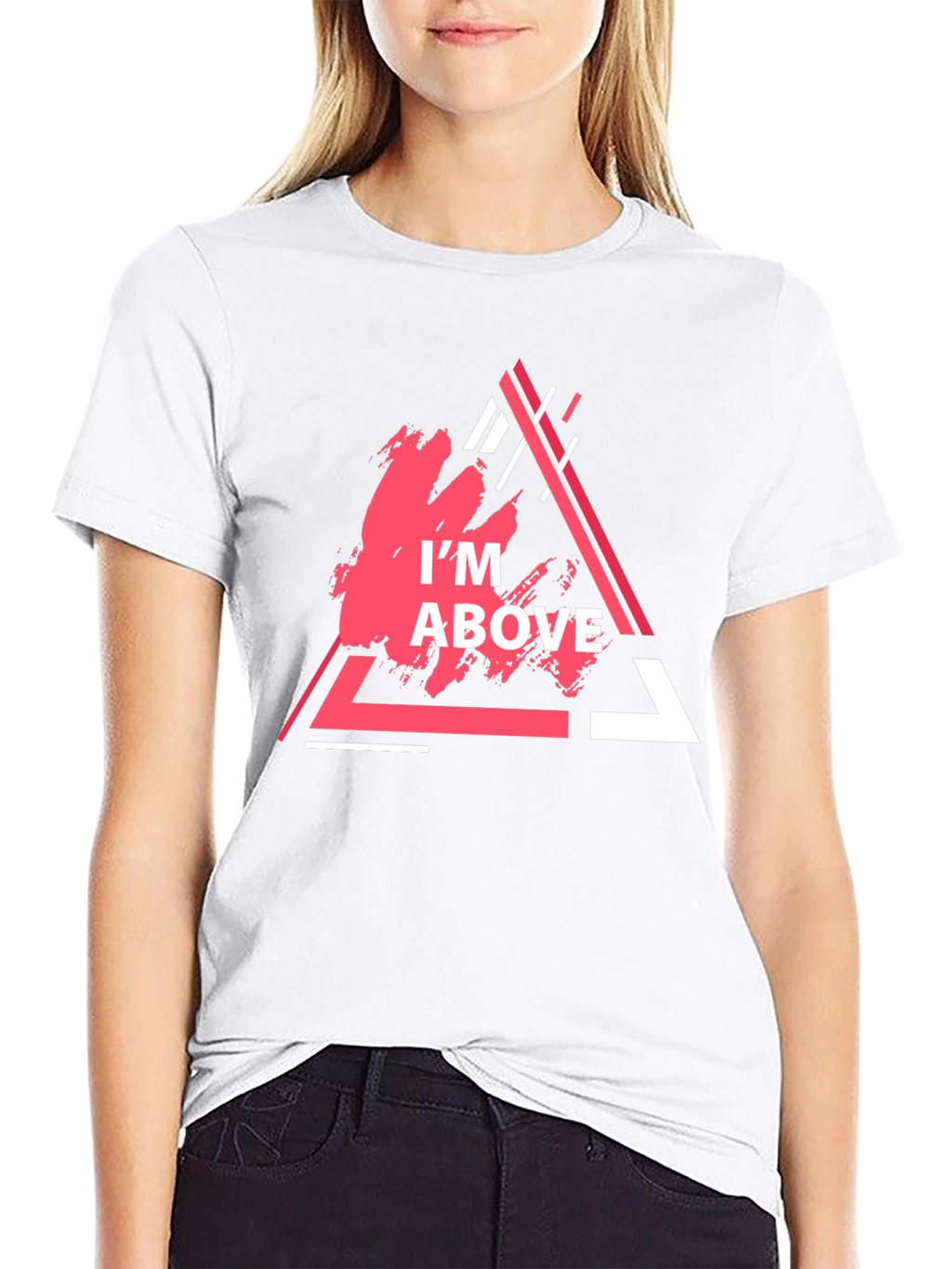 Im Above Graphic Tee - Trendy Triangle Design