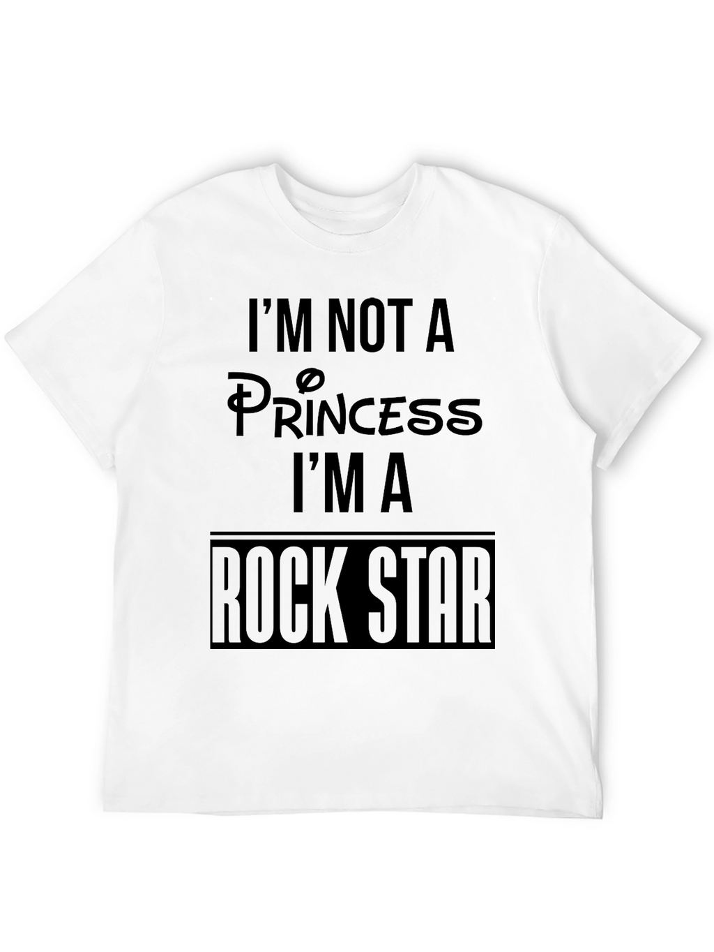 Im Not A Princess Rock Star Mens Black T-Shirt