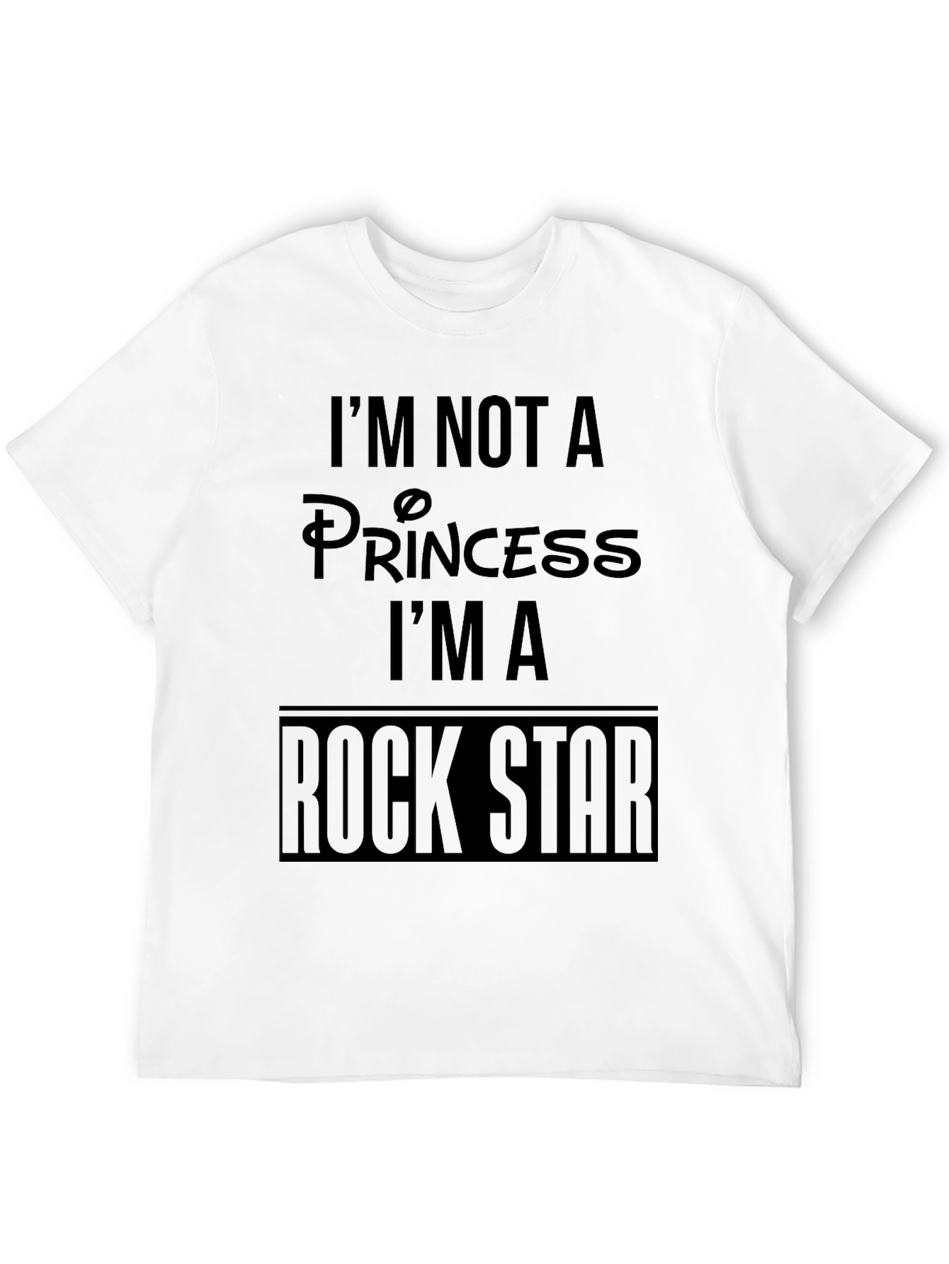 Im Not A Princess Rock Star Mens Black T-Shirt