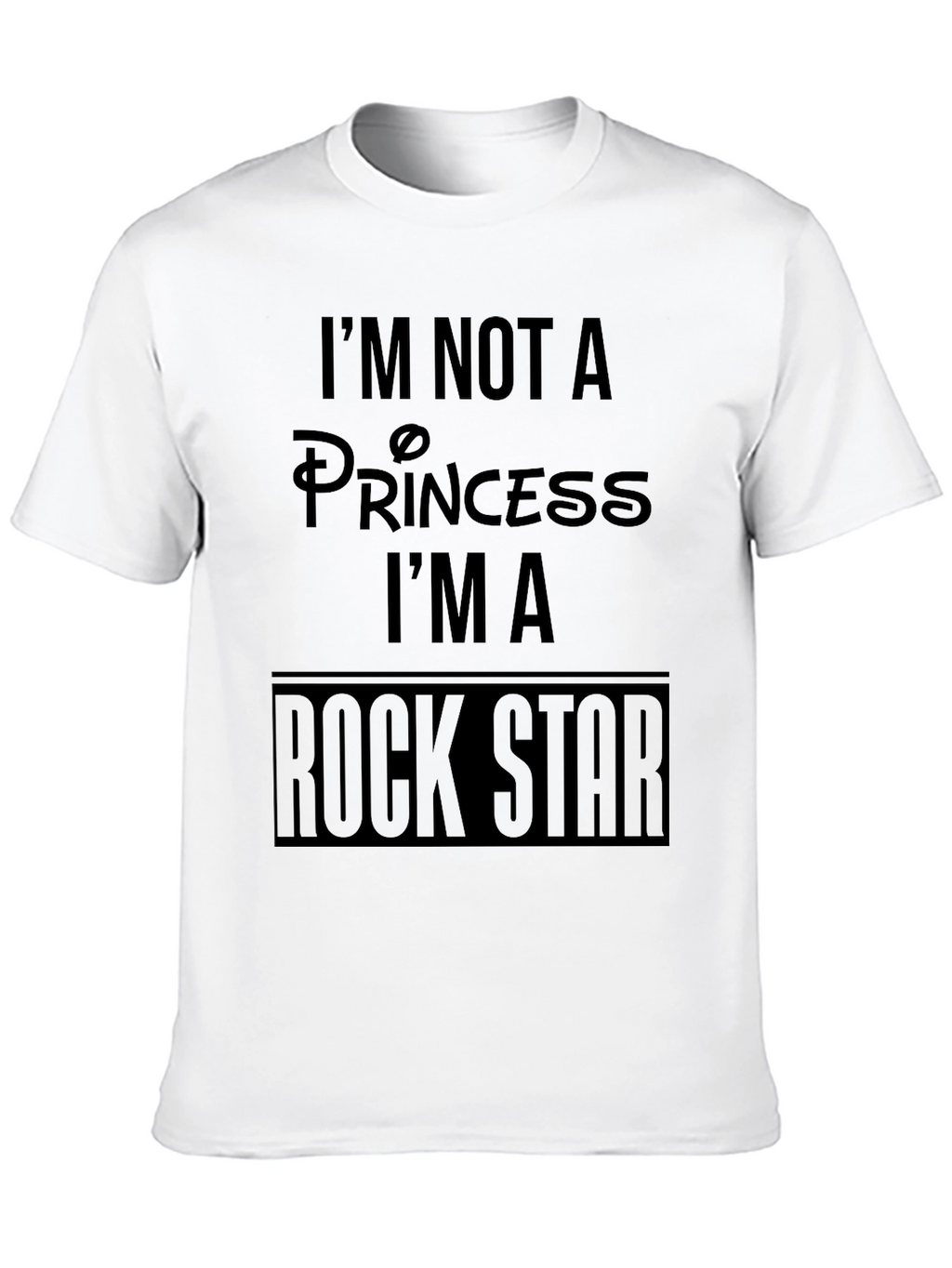 Im Not A Princess Rock Star Mens Black T-Shirt