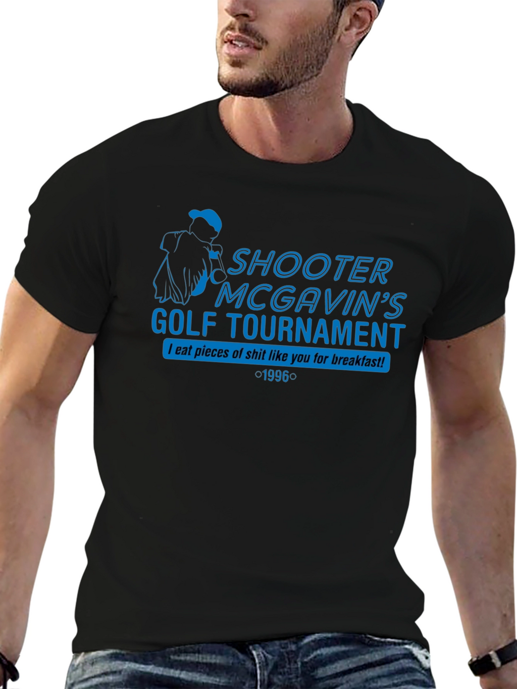 Shooter McGavins Golf Tournament Black T-Shirt