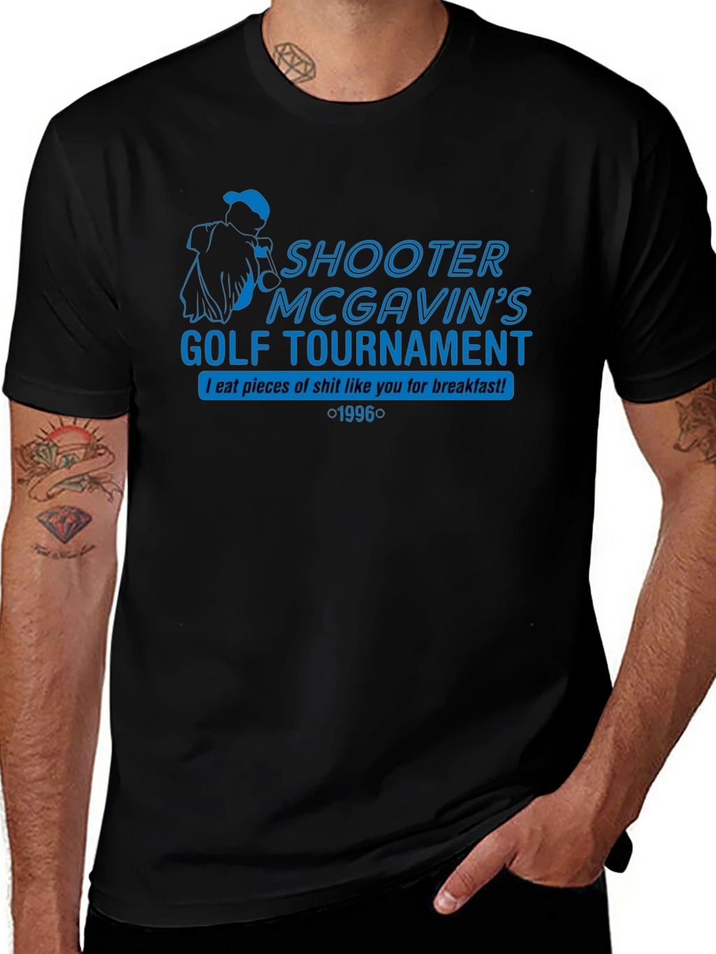 Shooter McGavins Golf Tournament Black T-Shirt