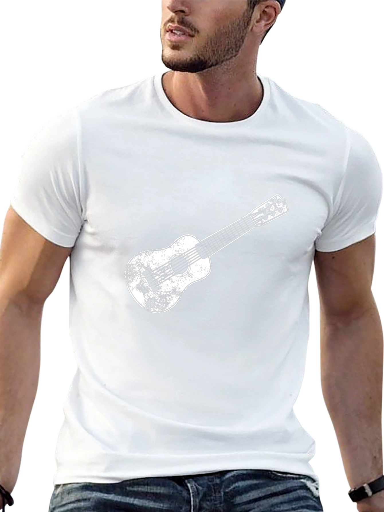 Distressed Guitar Graphic Black Tee