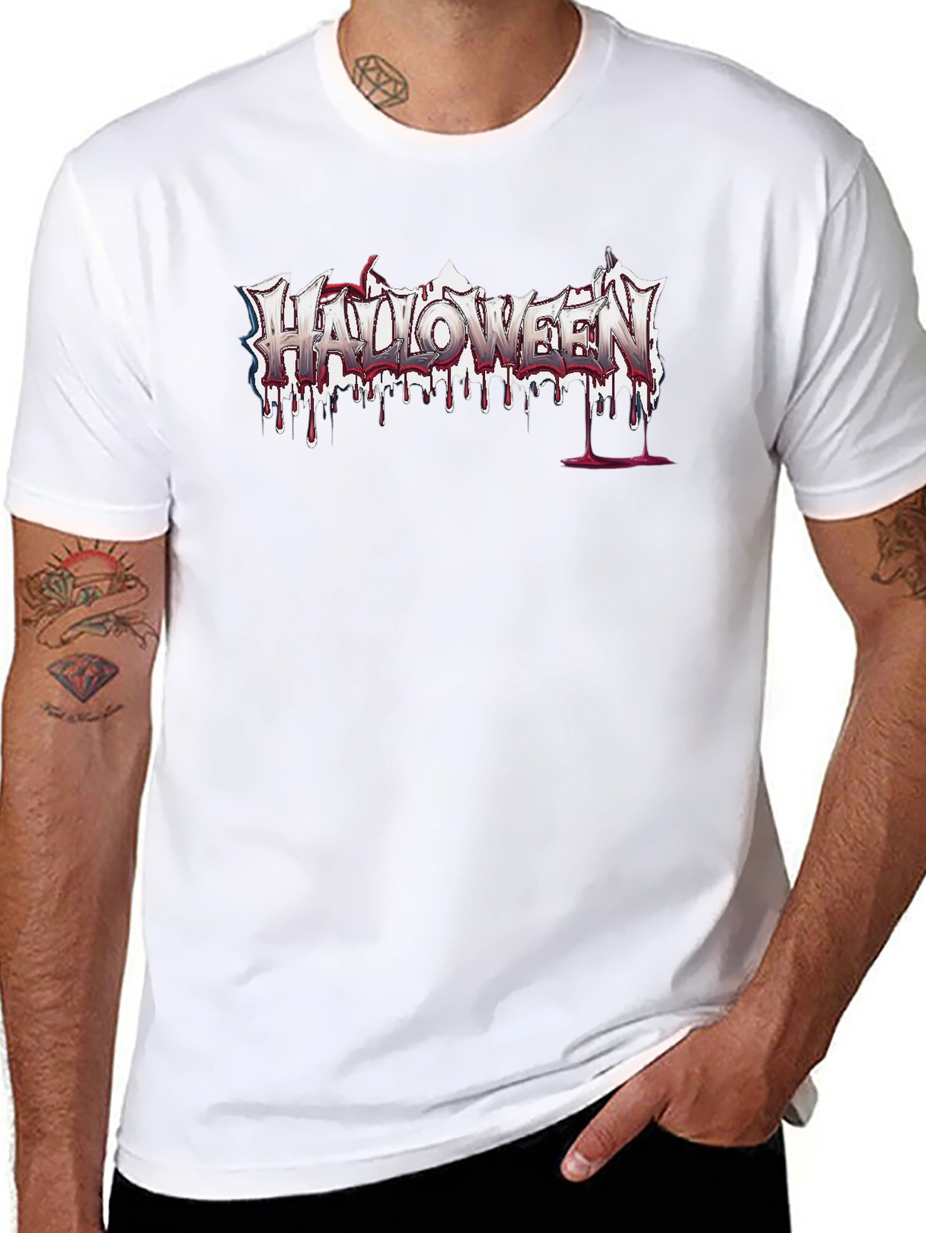 Halloween Bleeding Logo Black T-Shirt