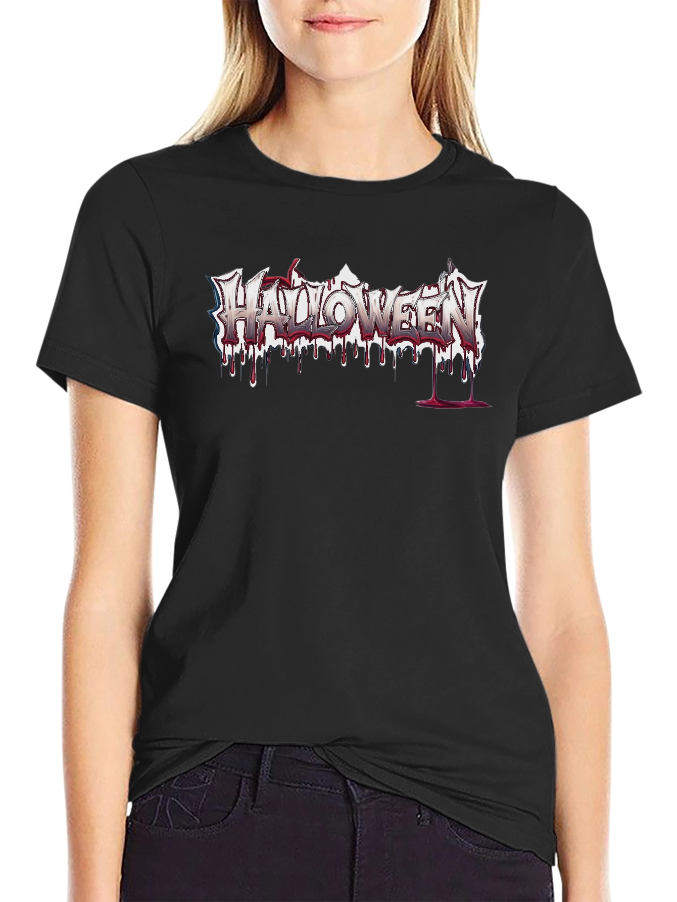 Halloween Bleeding Logo Black T-Shirt