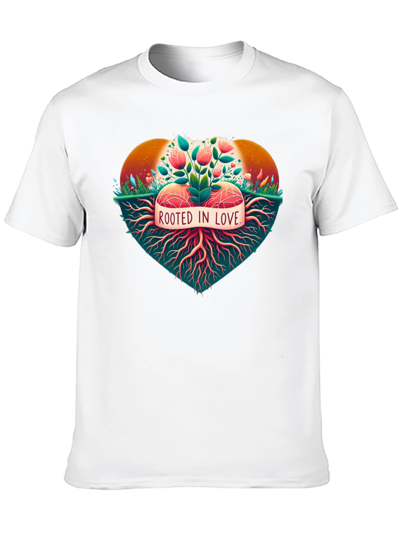 Rooted in Love Graphic Tee - Nature Heart Design