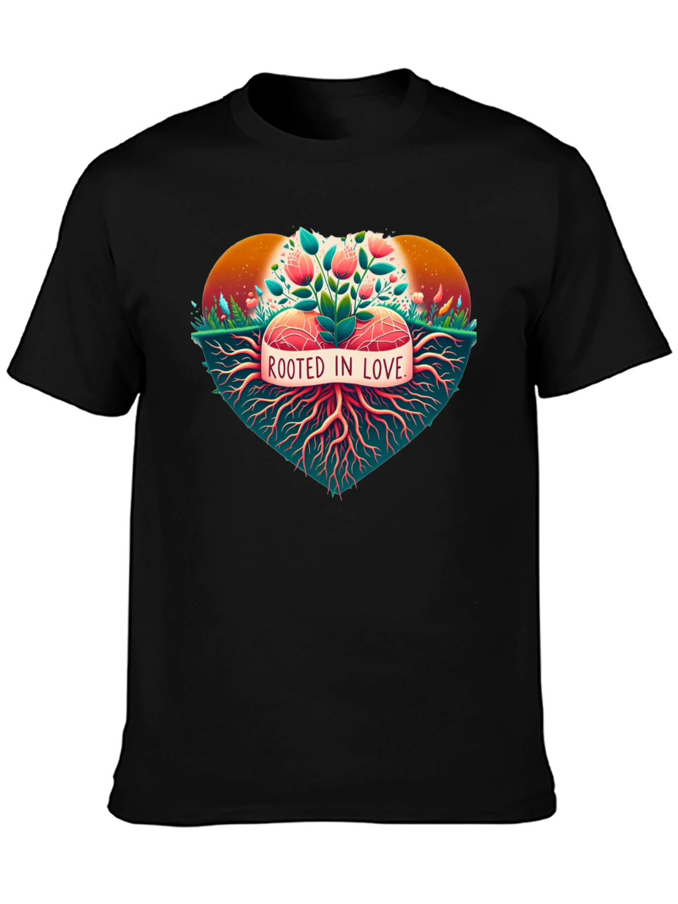 Rooted in Love Graphic Tee - Nature Heart Design
