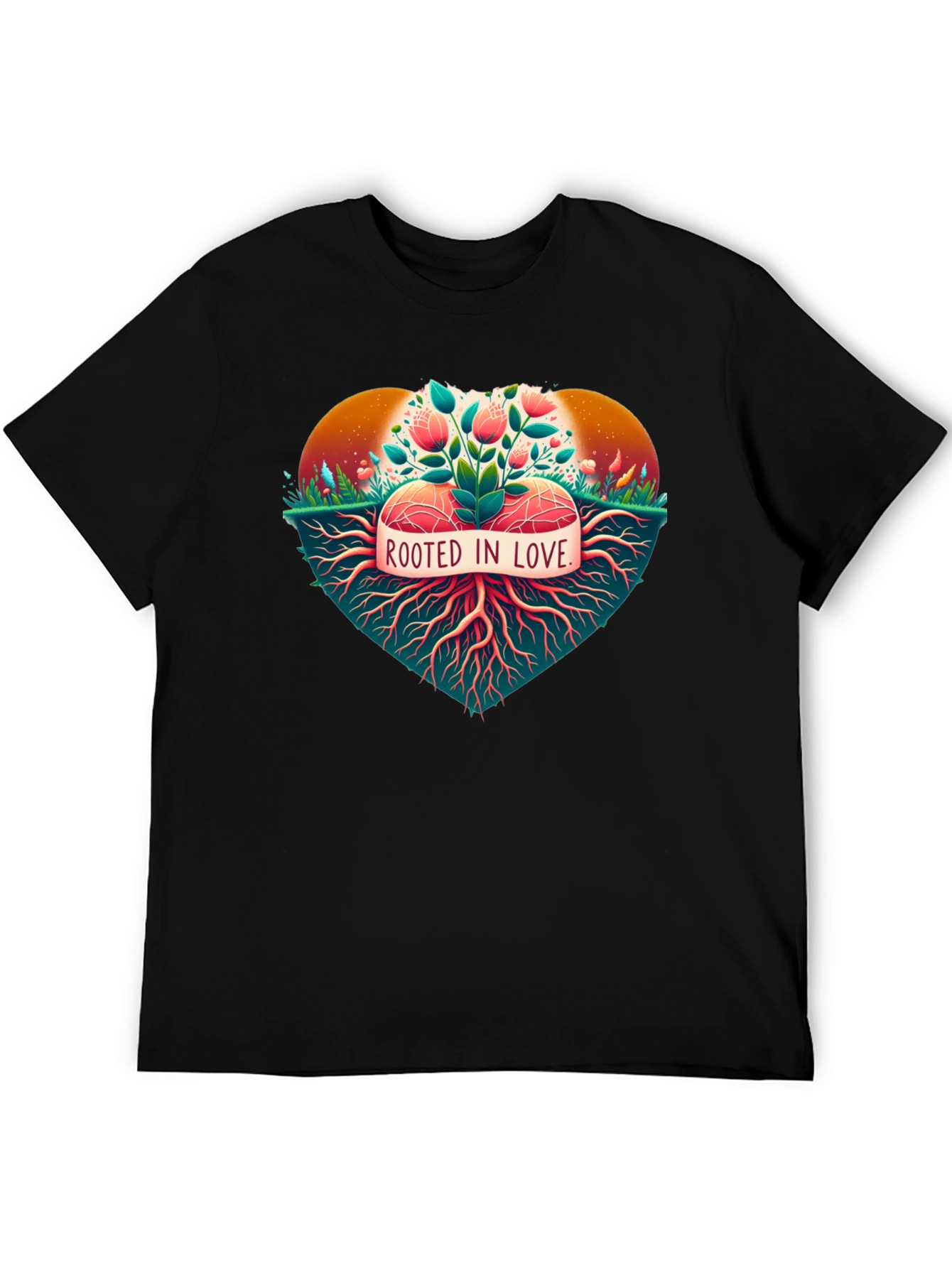 Rooted in Love Graphic Tee - Nature Heart Design