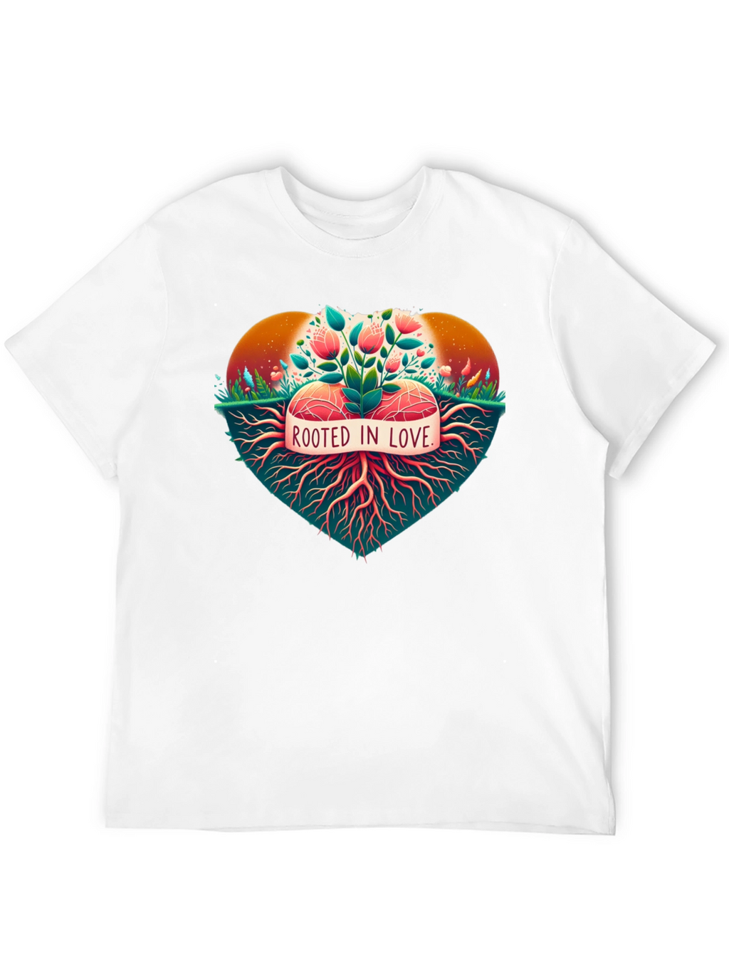 Rooted in Love Graphic Tee - Nature Heart Design