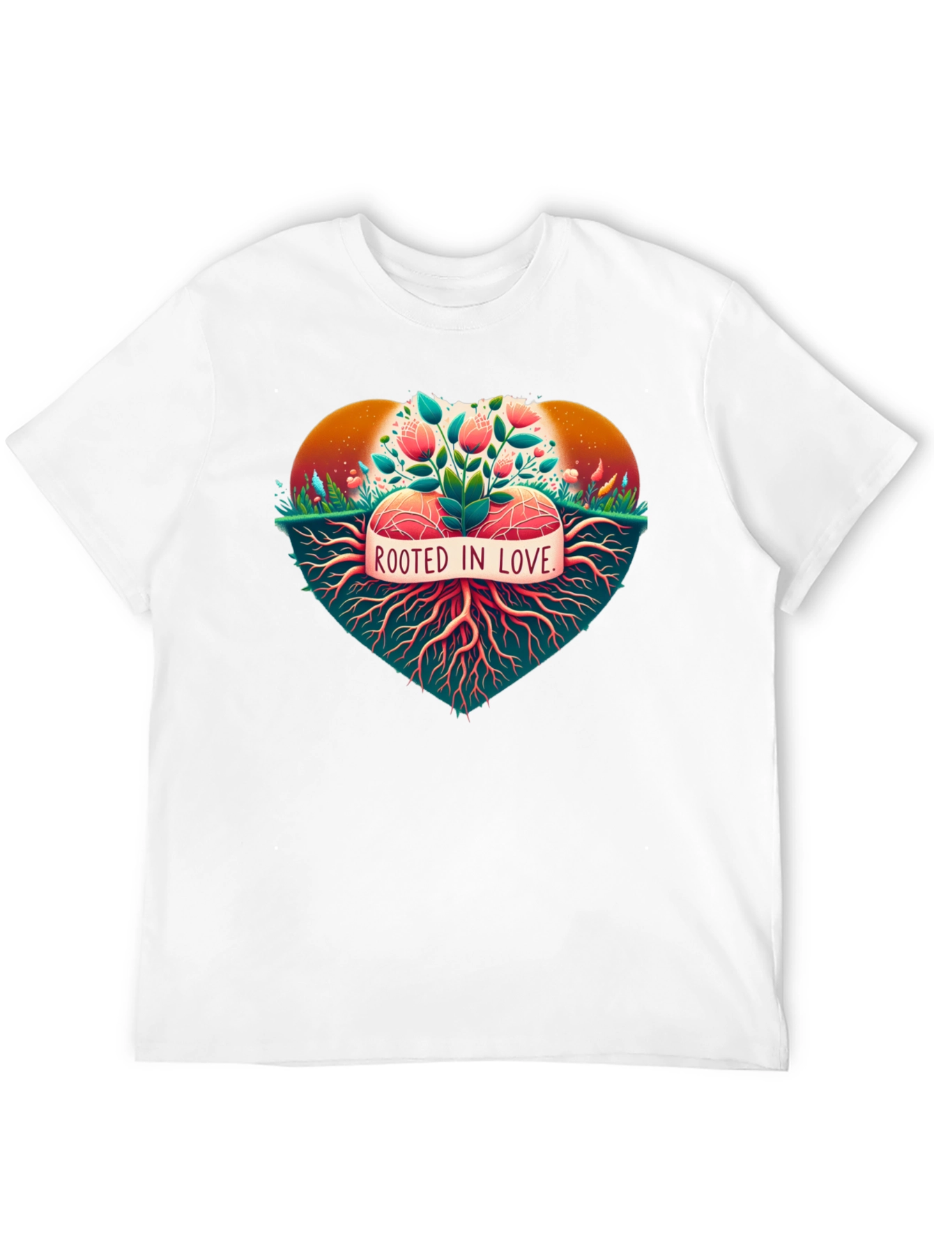 Rooted in Love Graphic Tee - Nature Heart Design