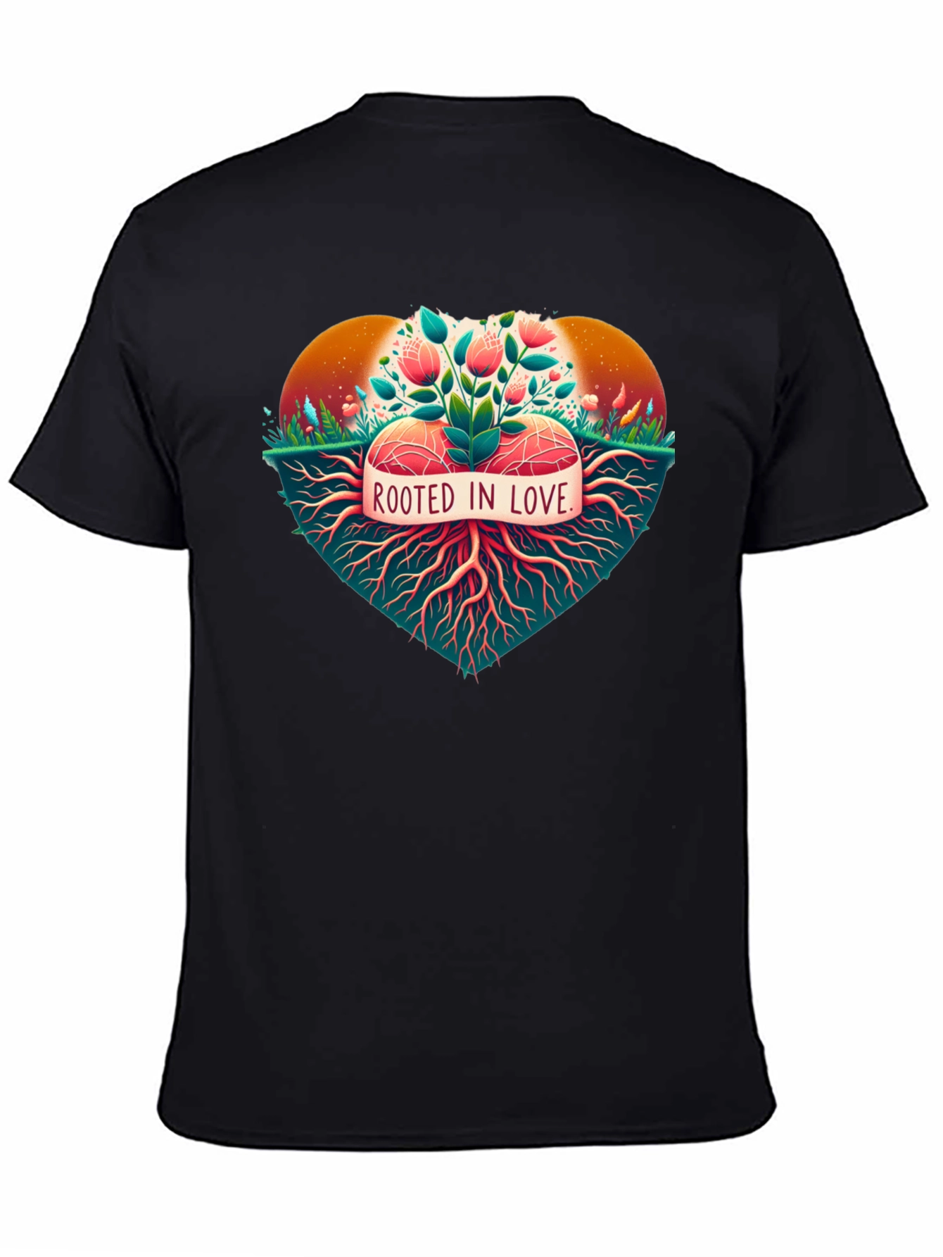 Rooted in Love Graphic Tee - Nature Heart Design