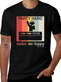 Party Hard Makes Me Happy Retro Graphic Tee
