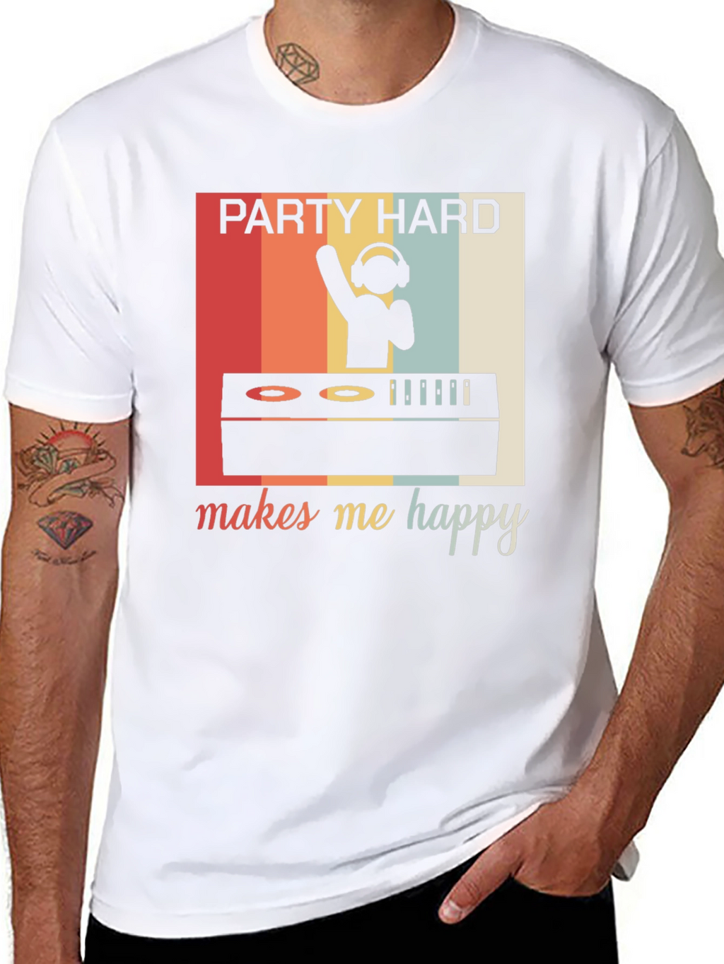 Party Hard Makes Me Happy Retro Graphic Tee