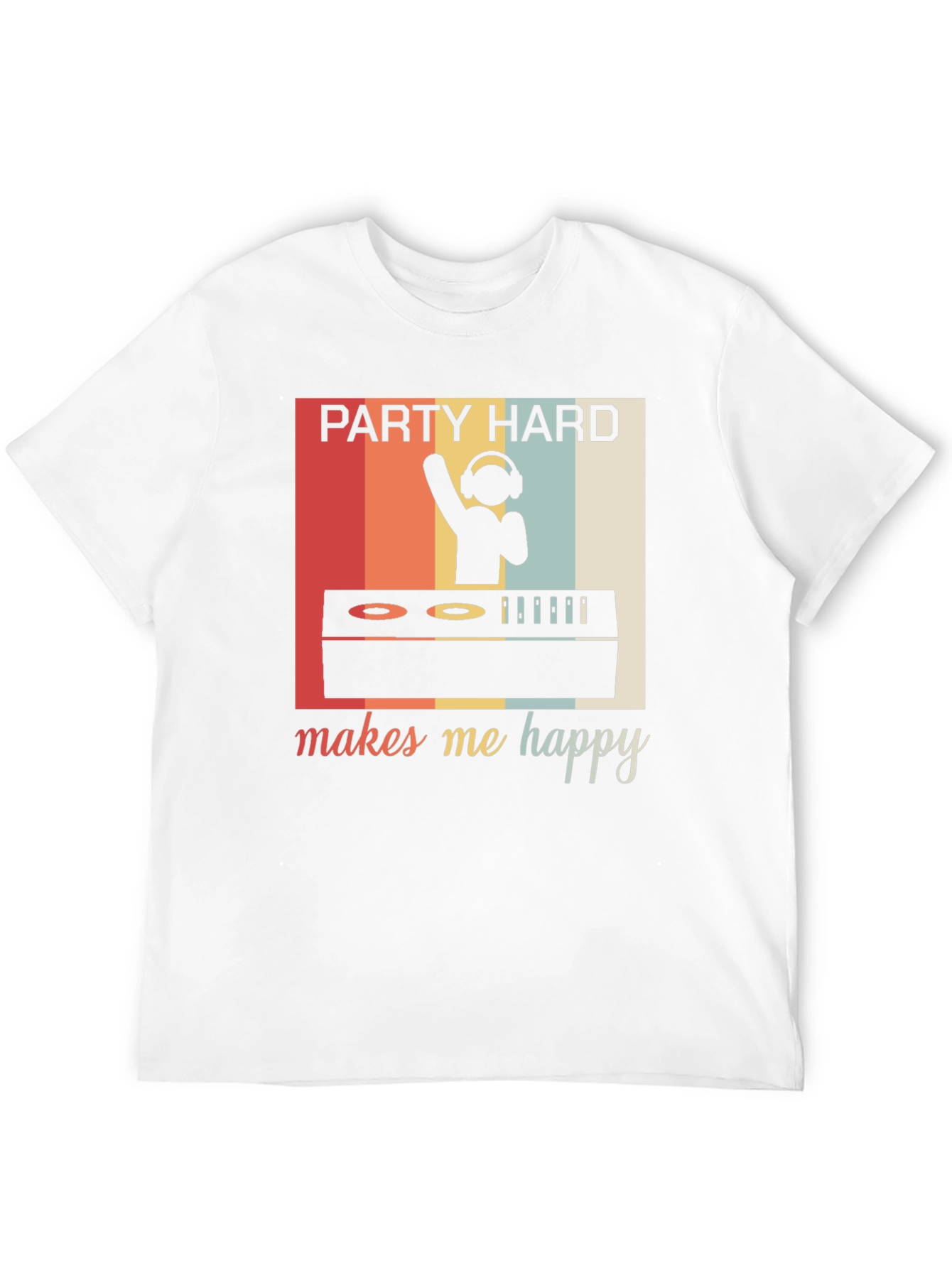 Party Hard Makes Me Happy Retro Graphic Tee