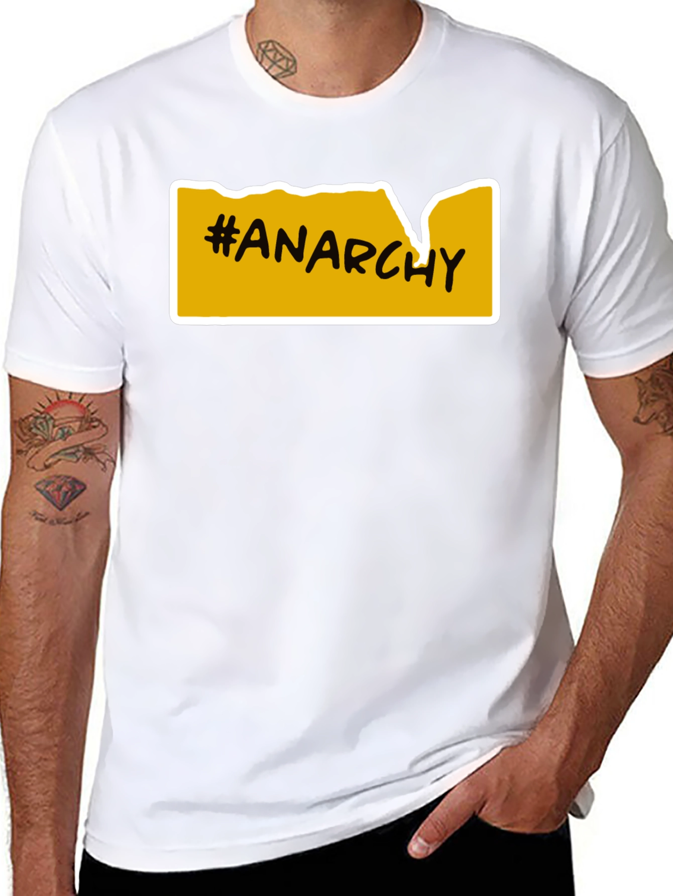 Anarchy T-Shirt - Bold Yellow Graphic