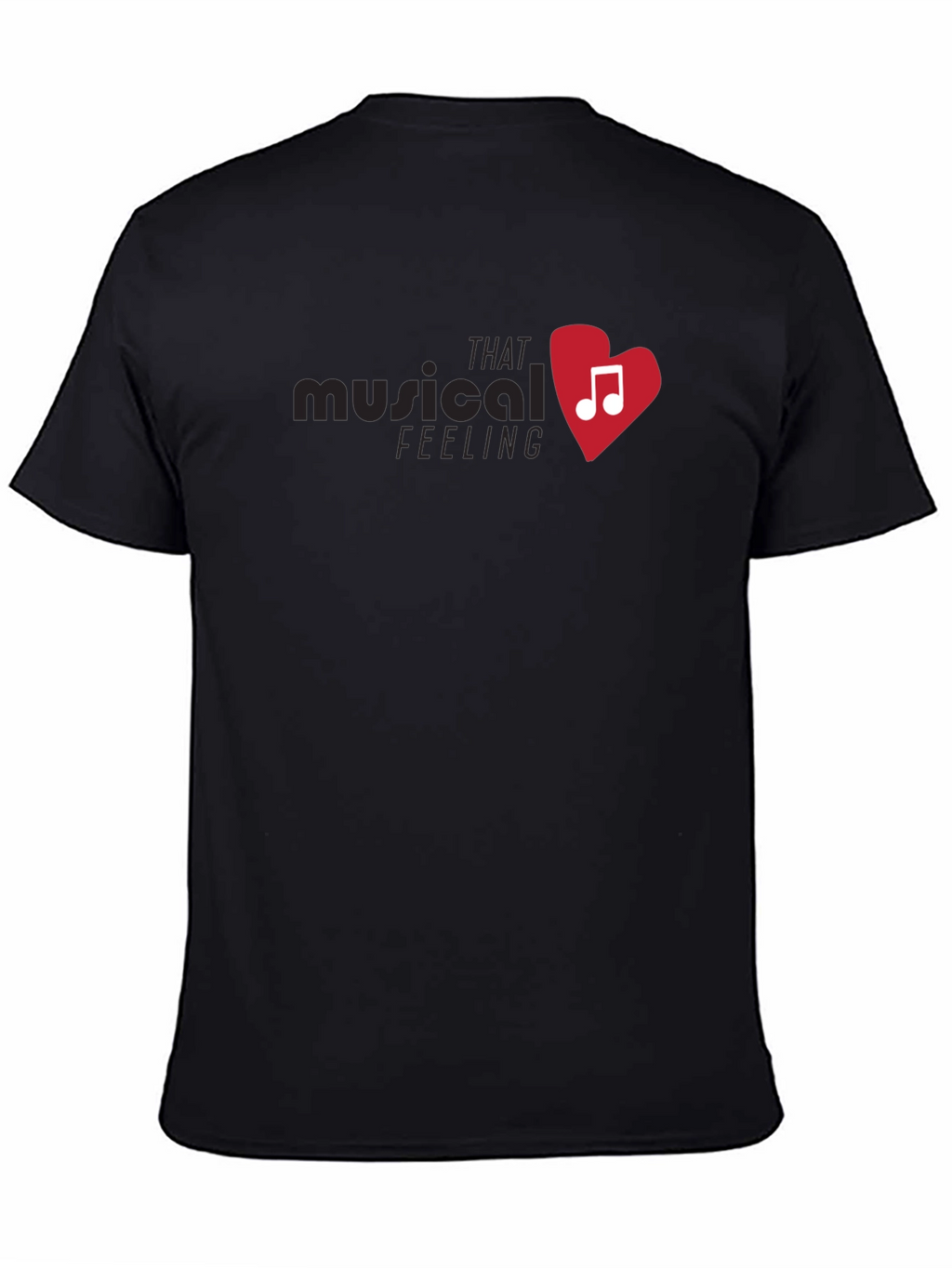 Musical Feeling Heart Graphic T-Shirt - Black