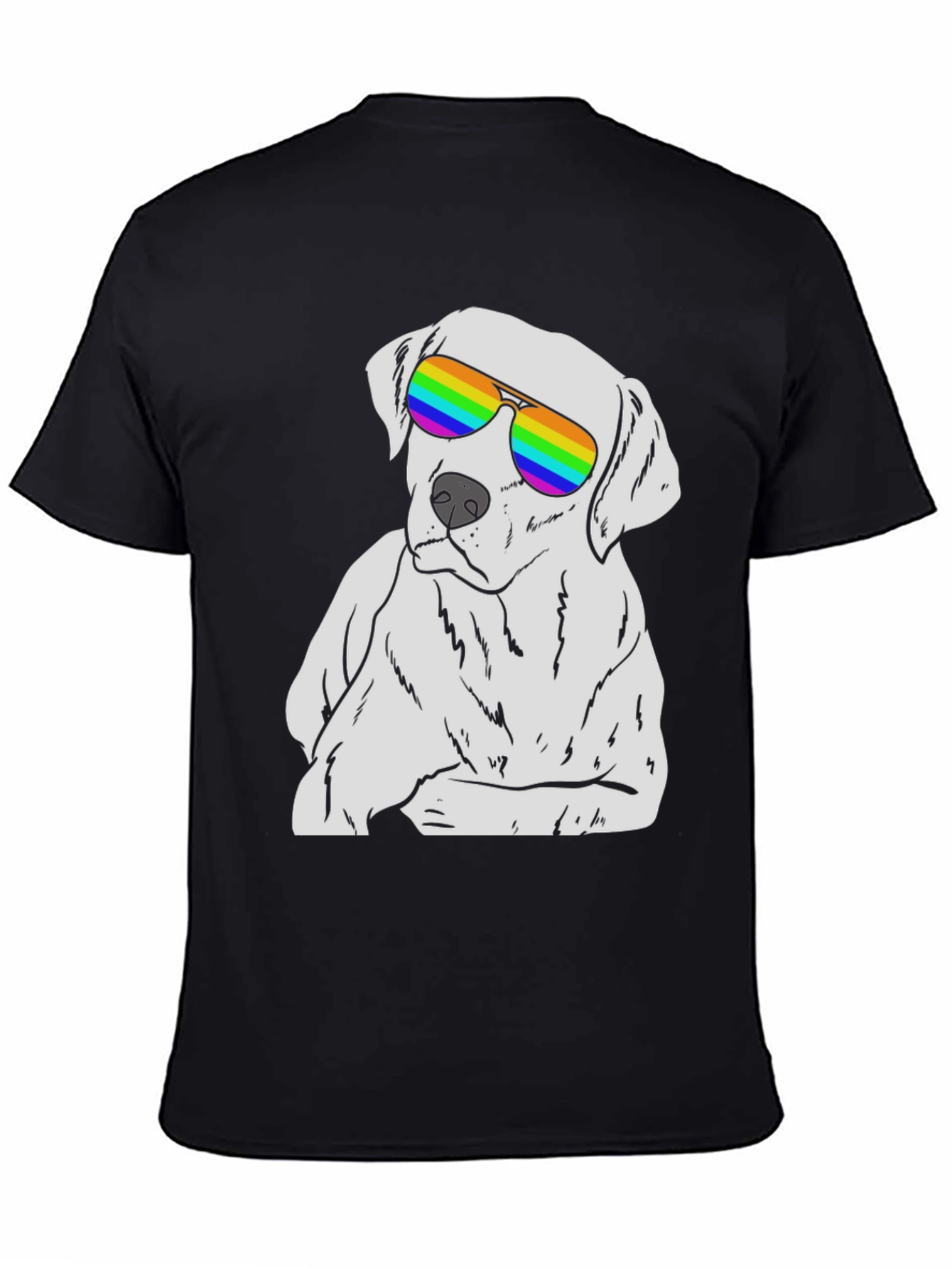 Cool Dog T-Shirt - Rainbow Sunglasses