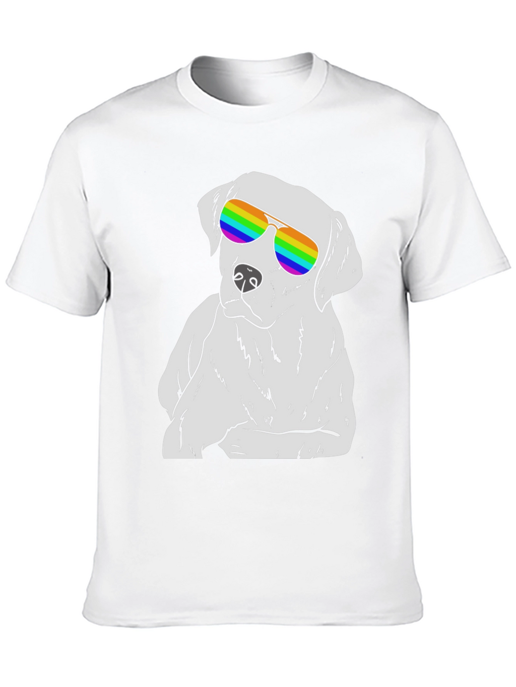 Cool Dog T-Shirt - Rainbow Sunglasses