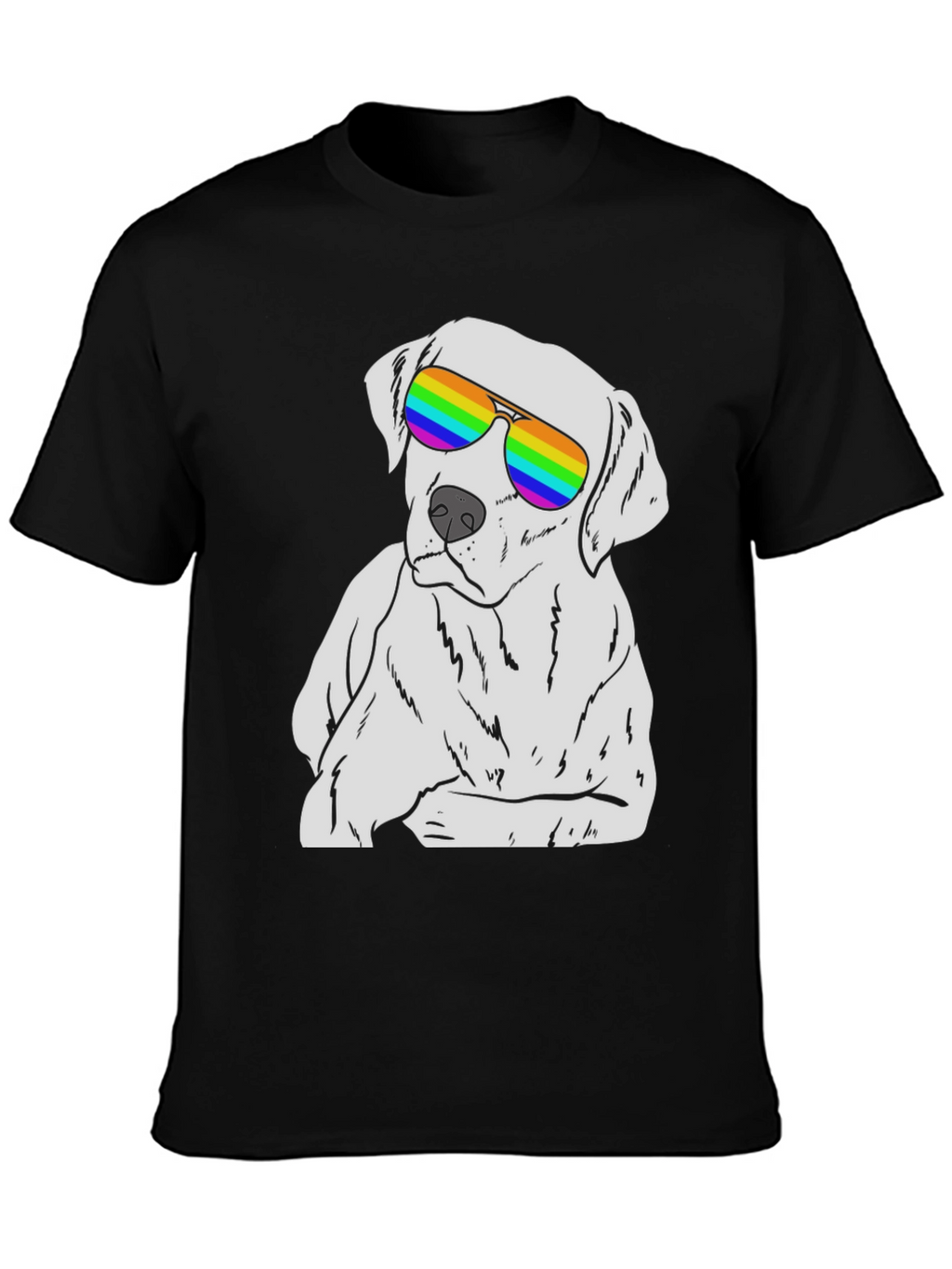 Cool Dog T-Shirt - Rainbow Sunglasses