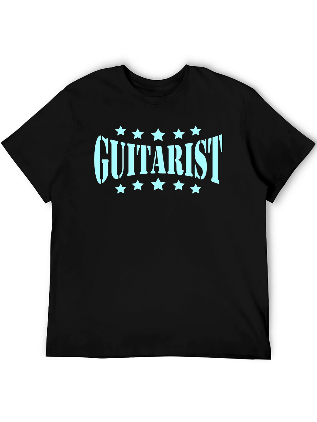 Guitarist Tee - Black Cotton T-Shirt with Graphic Print