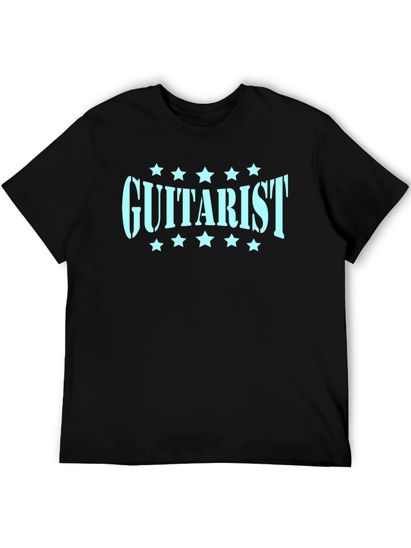 Guitarist Tee - Black Cotton T-Shirt with Graphic Print