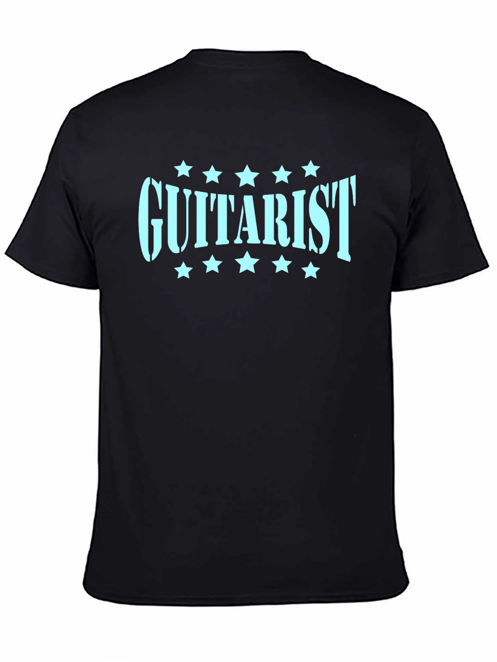 Guitarist Tee - Black Cotton T-Shirt with Graphic Print