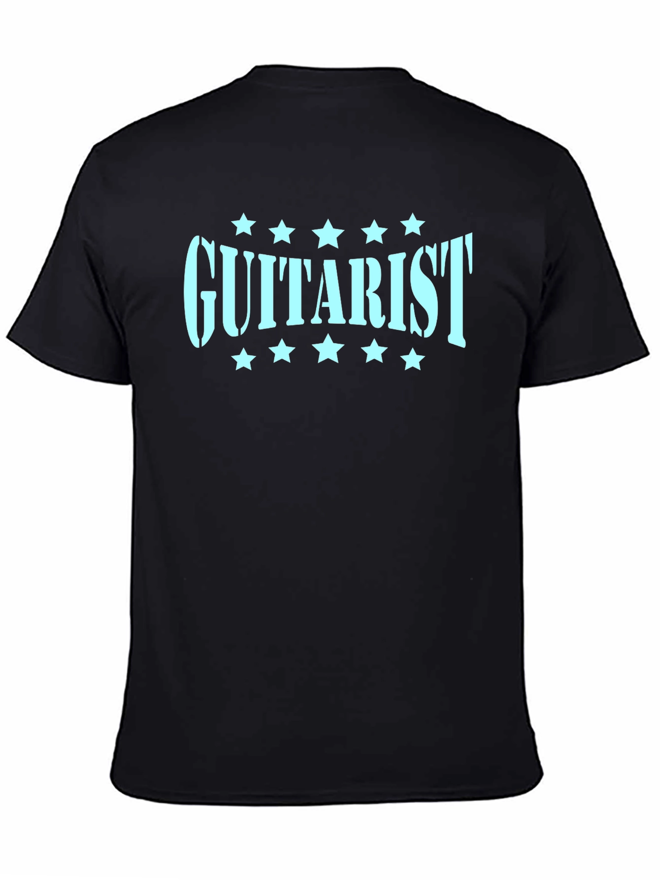 Guitarist Tee - Black Cotton T-Shirt with Graphic Print