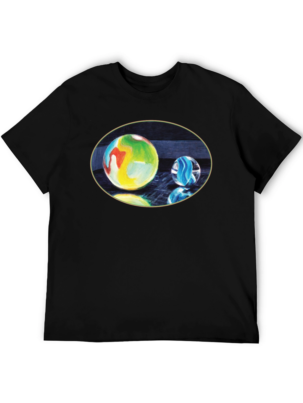 Marble Print Black T-Shirt