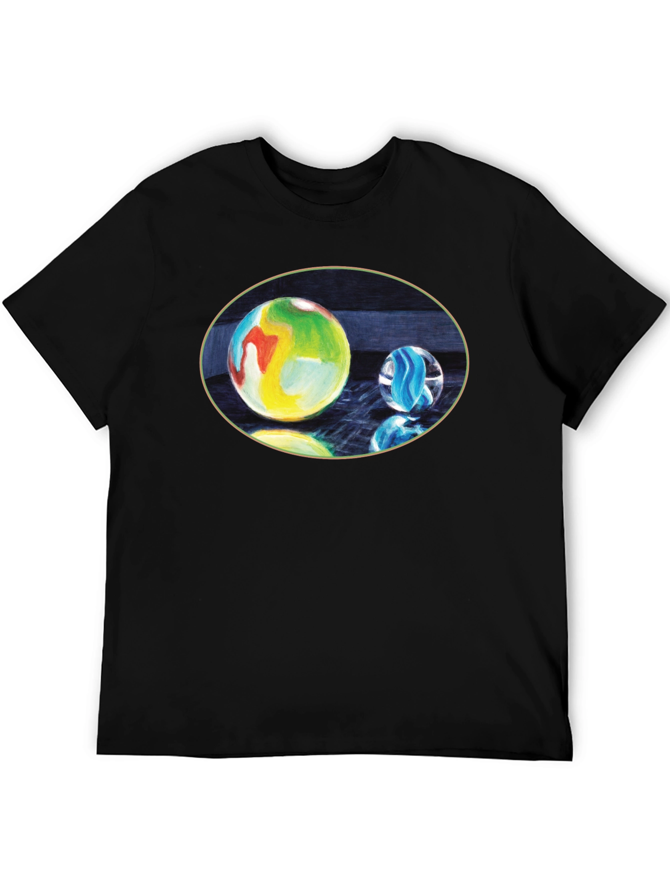 Marble Print Black T-Shirt