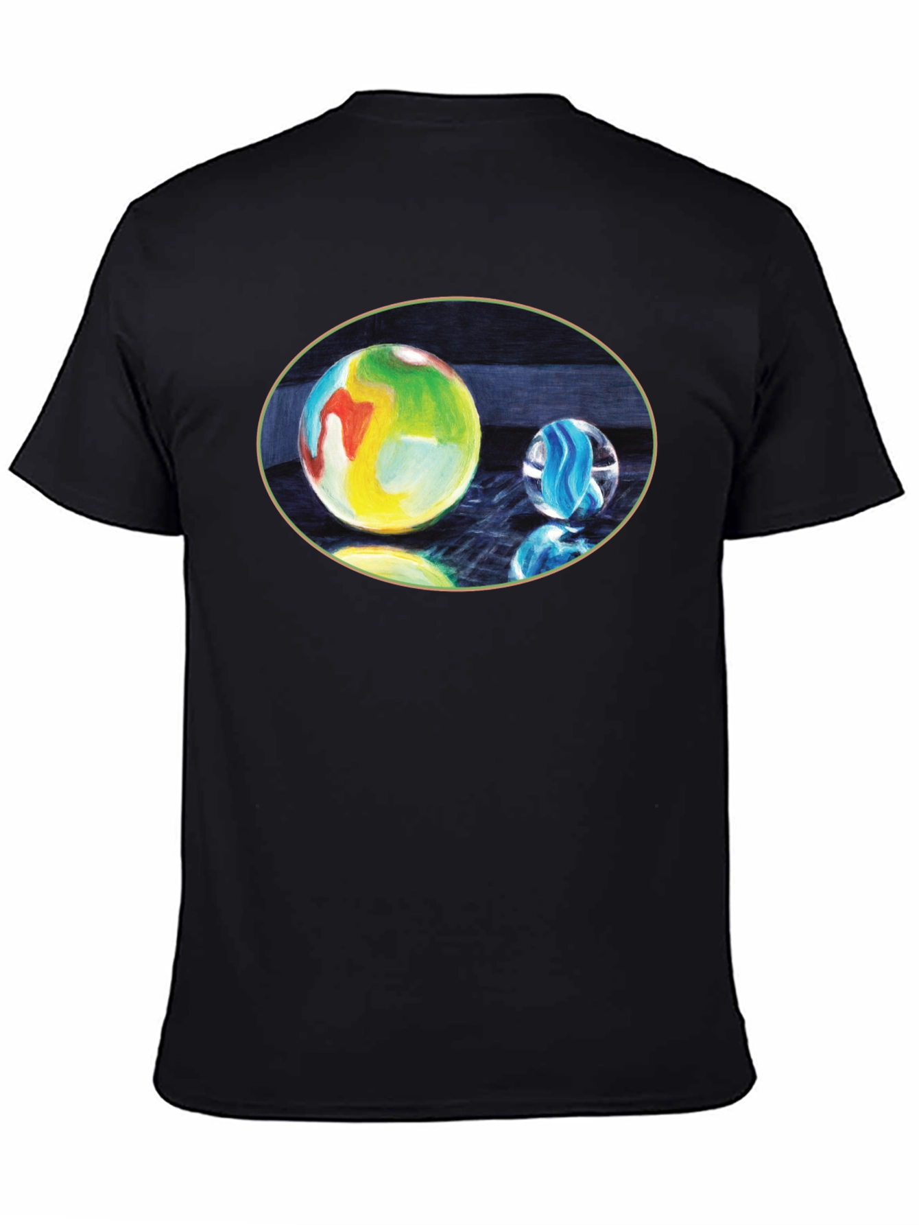 Marble Print Black T-Shirt