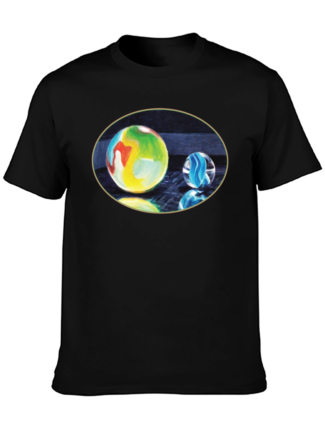 Marble Print Black T-Shirt