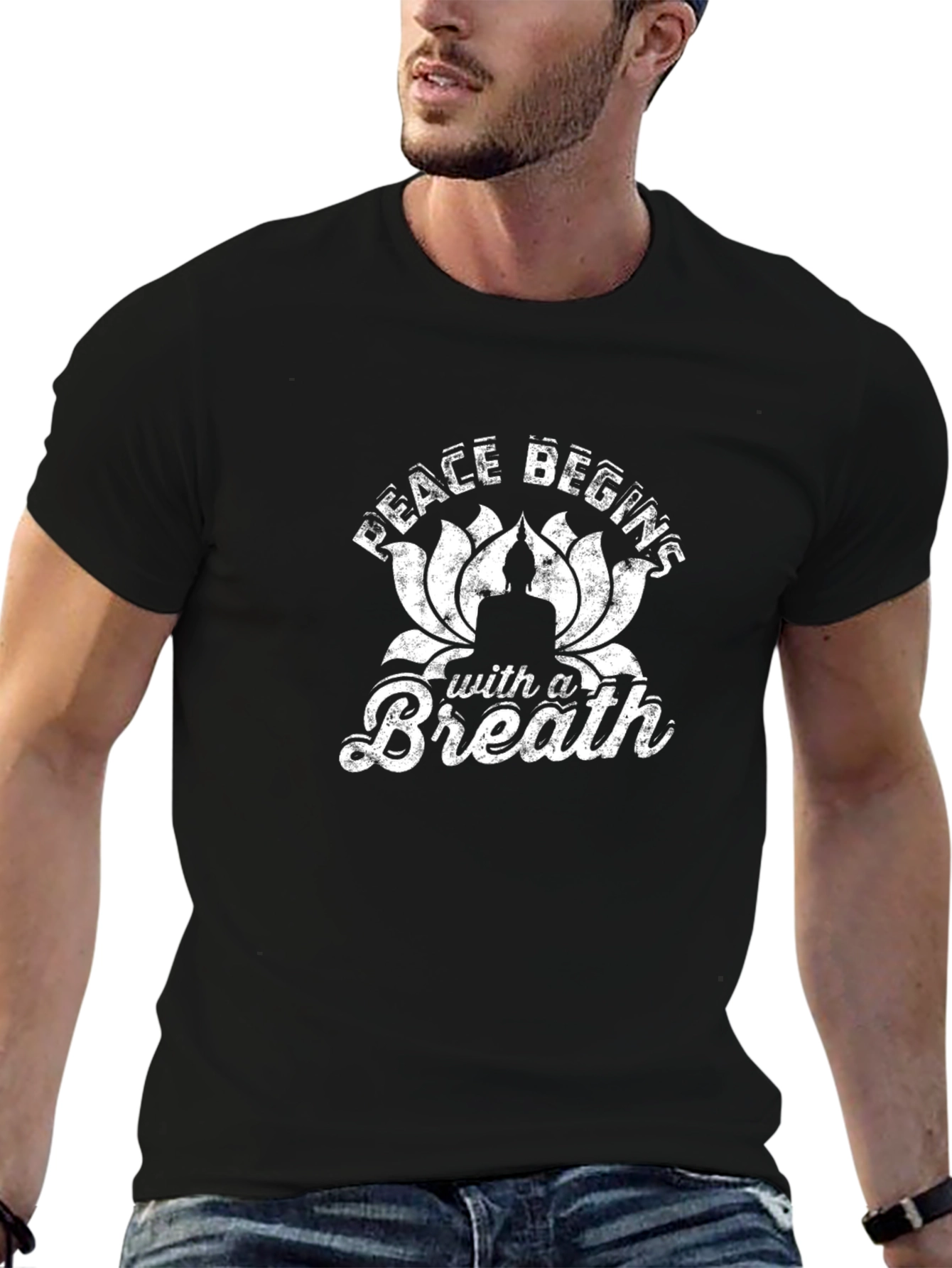 Peace Begins With a Breath Graphic T-Shirt