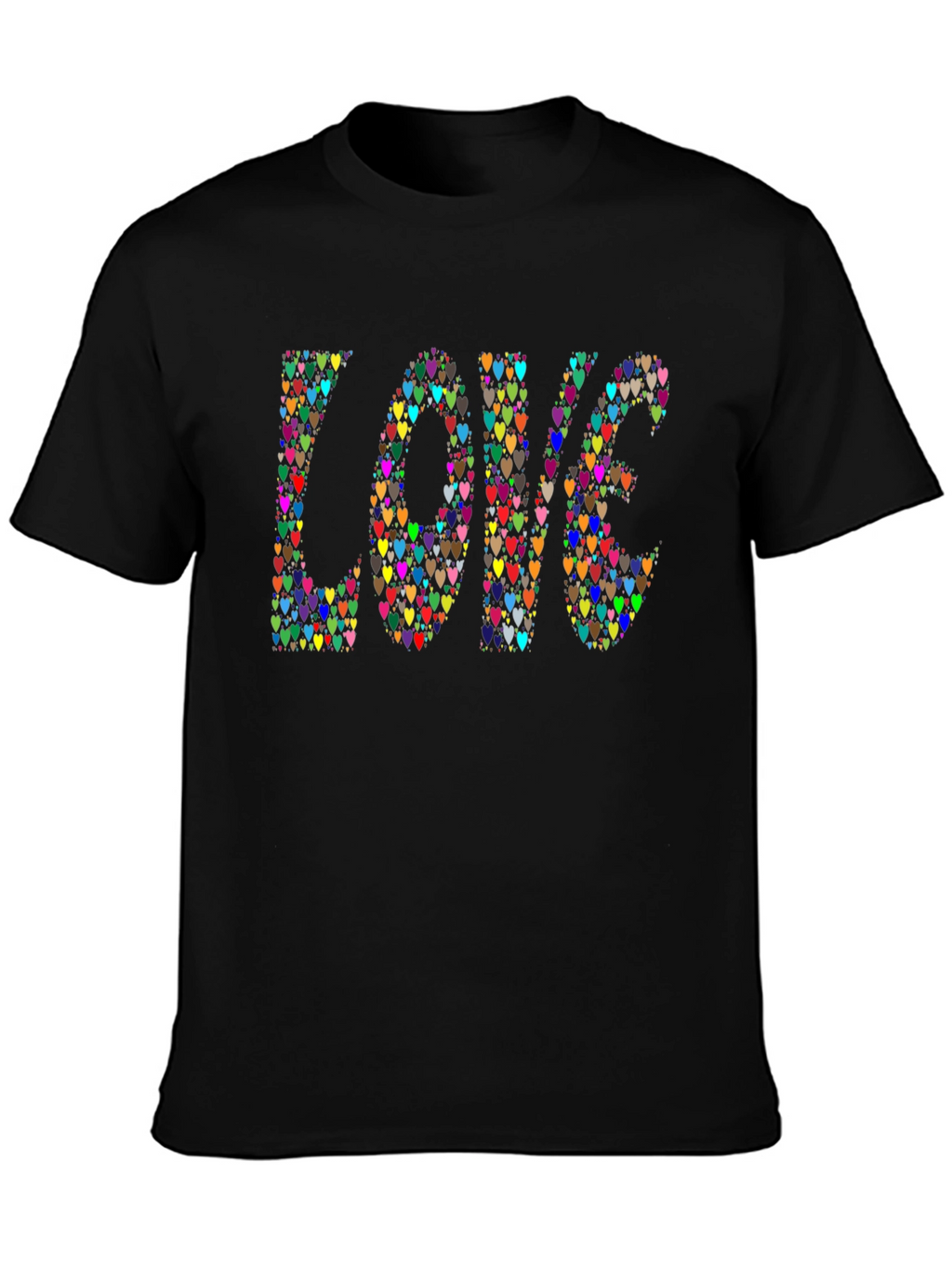 Heart LOVE Graphic Black T-Shirt
