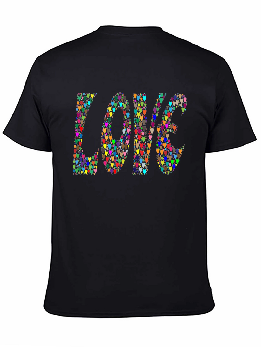 Heart LOVE Graphic Black T-Shirt