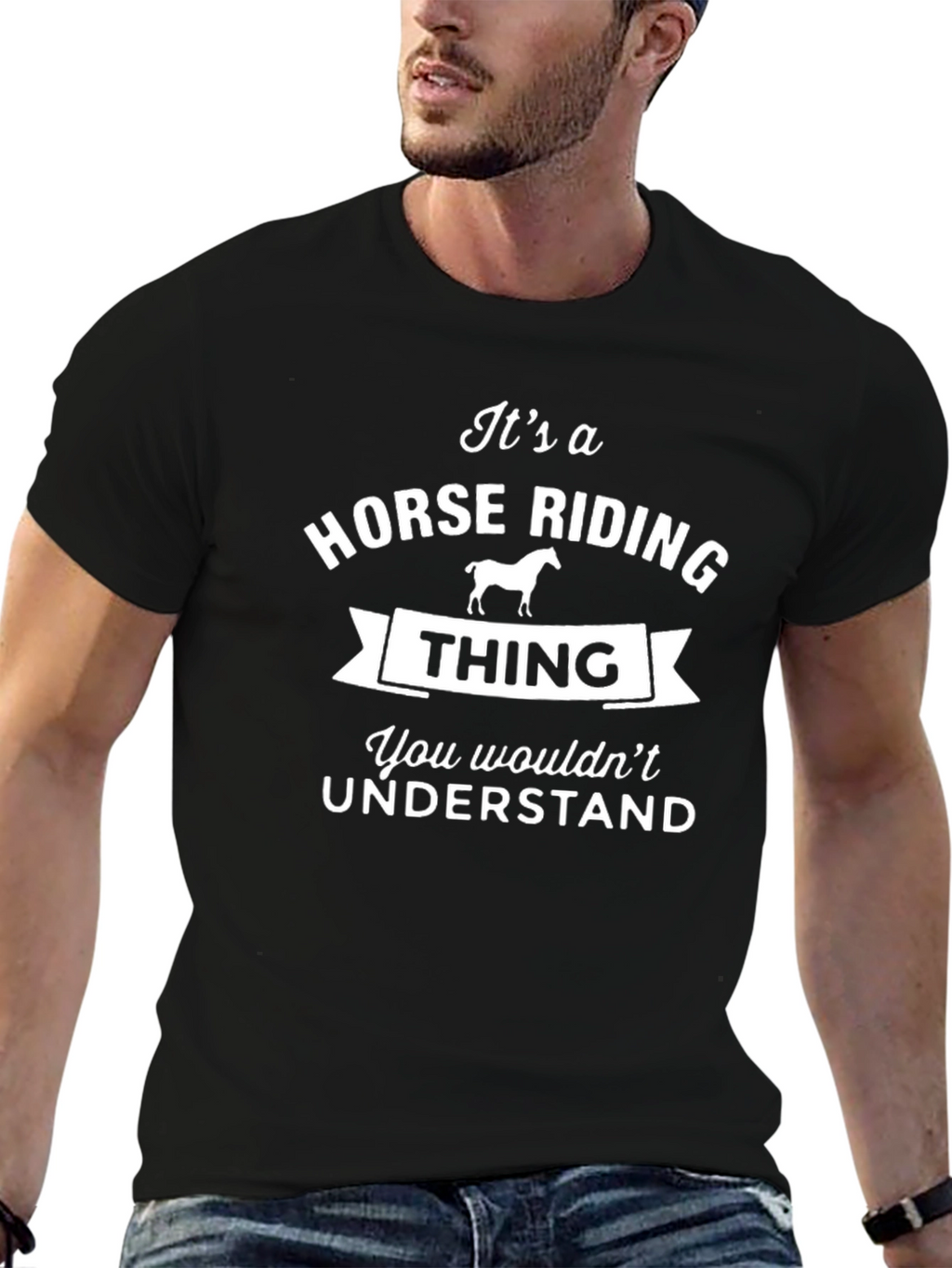 Horse Riding Thing Graphic Tee - Black