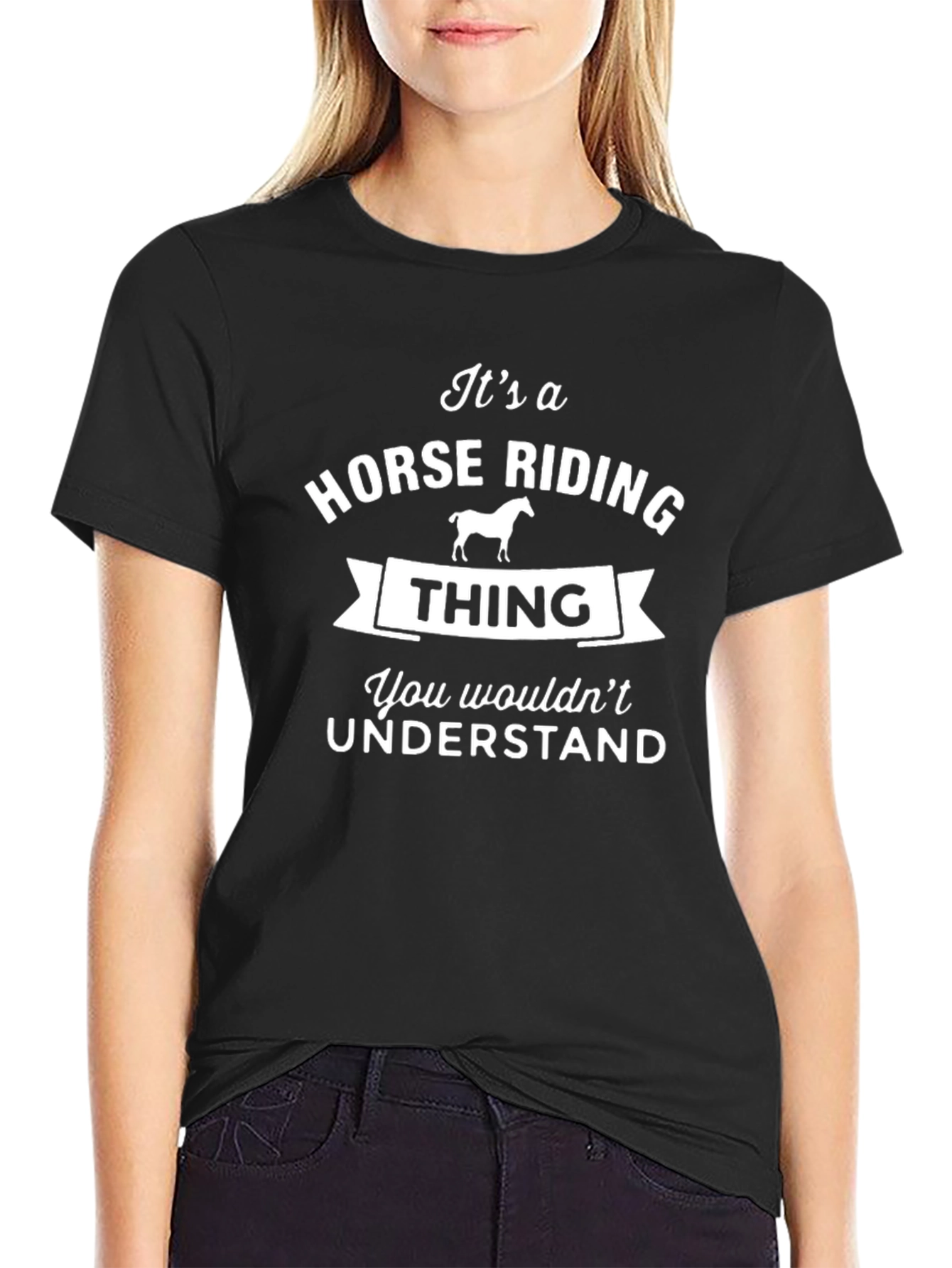 Horse Riding Thing Graphic Tee - Black