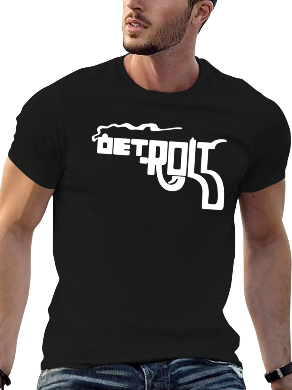 Detroit Gun T-Shirt - Black Graphic Tee