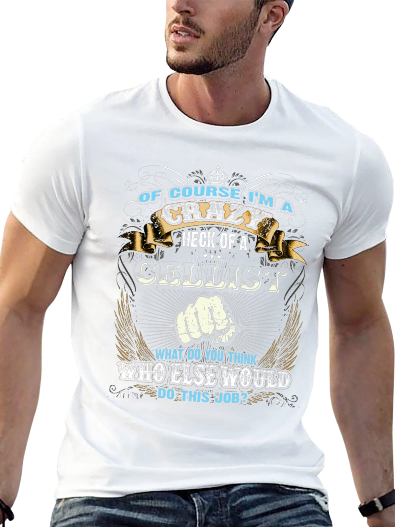 Crazy Cellist T-Shirt: Music Lovers Apparel