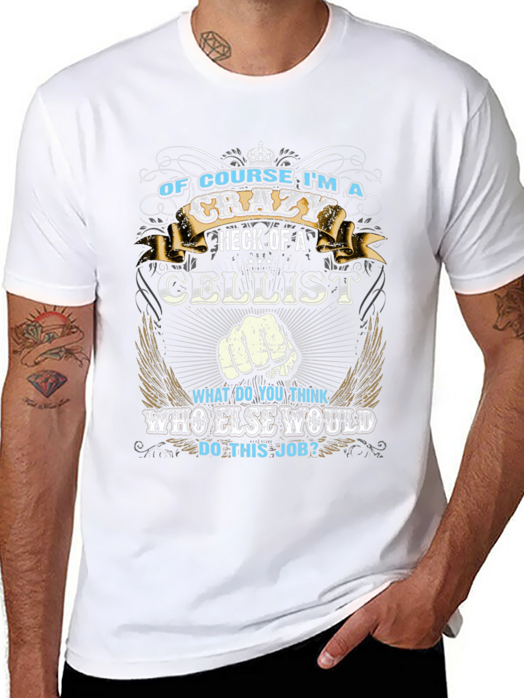 Crazy Cellist T-Shirt: Music Lovers Apparel