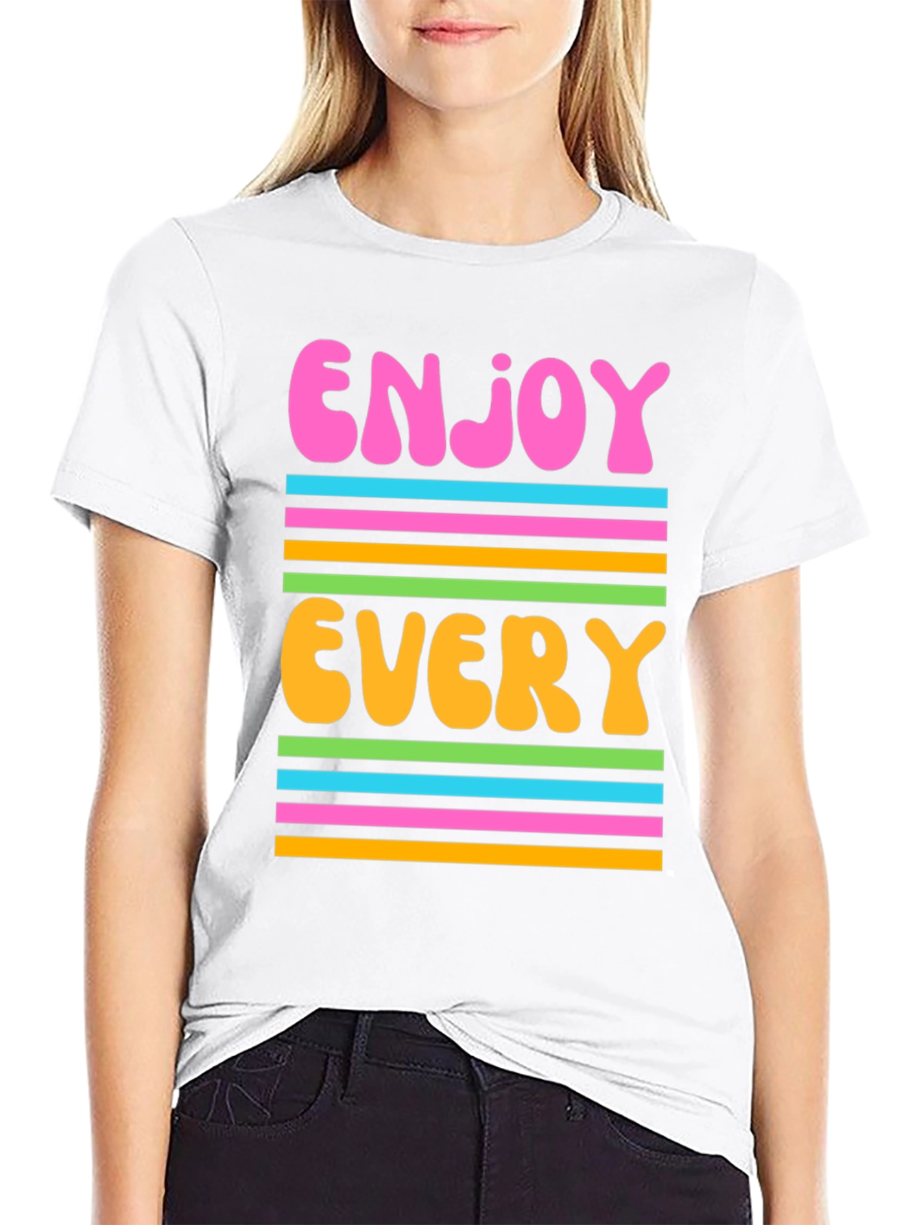 Enjoy Every Moment Graphic Tee - Retro Design