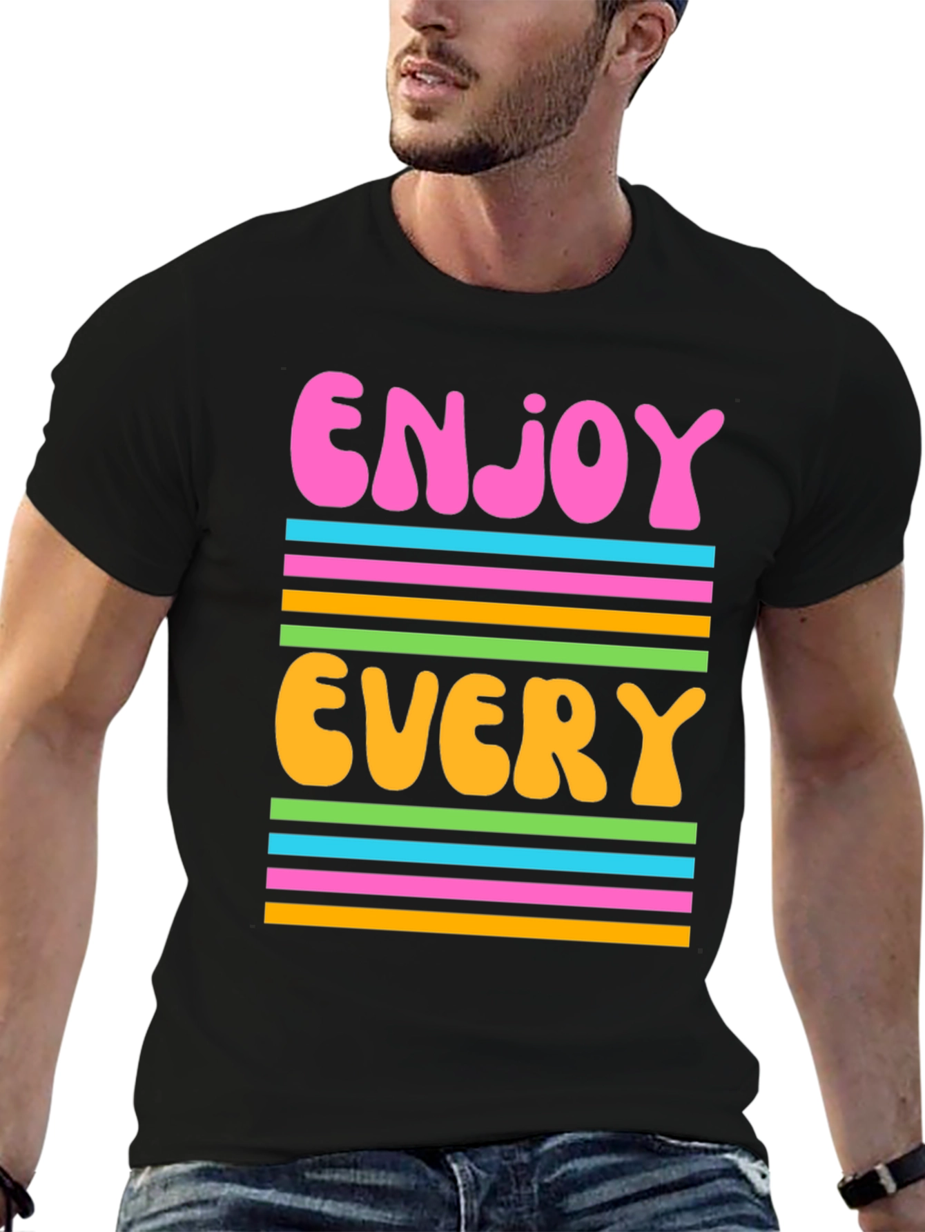 Enjoy Every Moment Graphic Tee - Retro Design