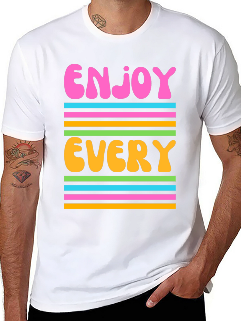 Enjoy Every Moment Graphic Tee - Retro Design