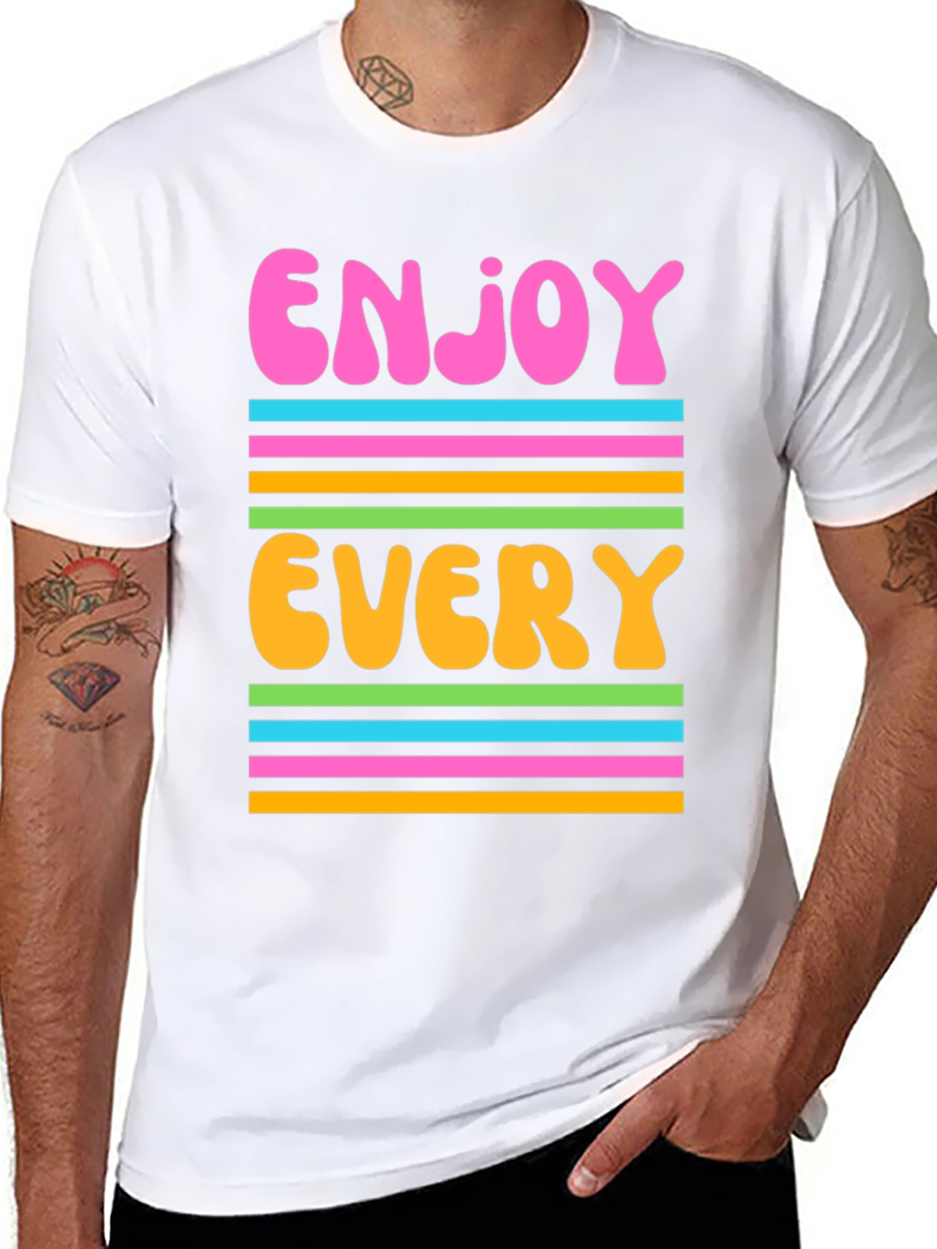 Enjoy Every Moment Graphic Tee - Retro Design