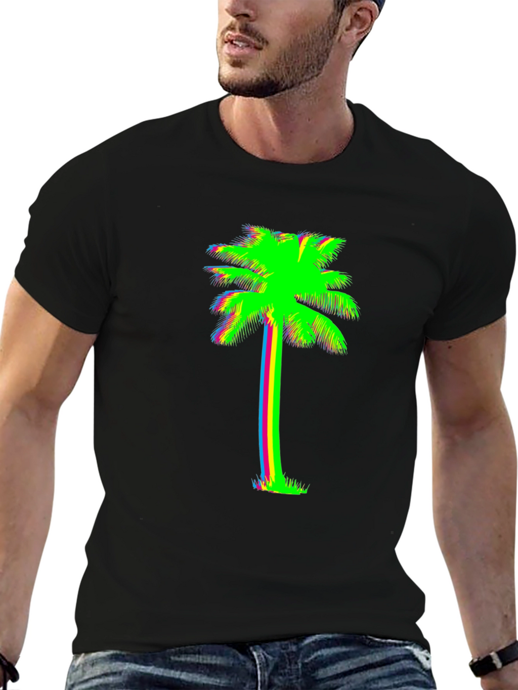 Neon Palm Tree Graphic Tee