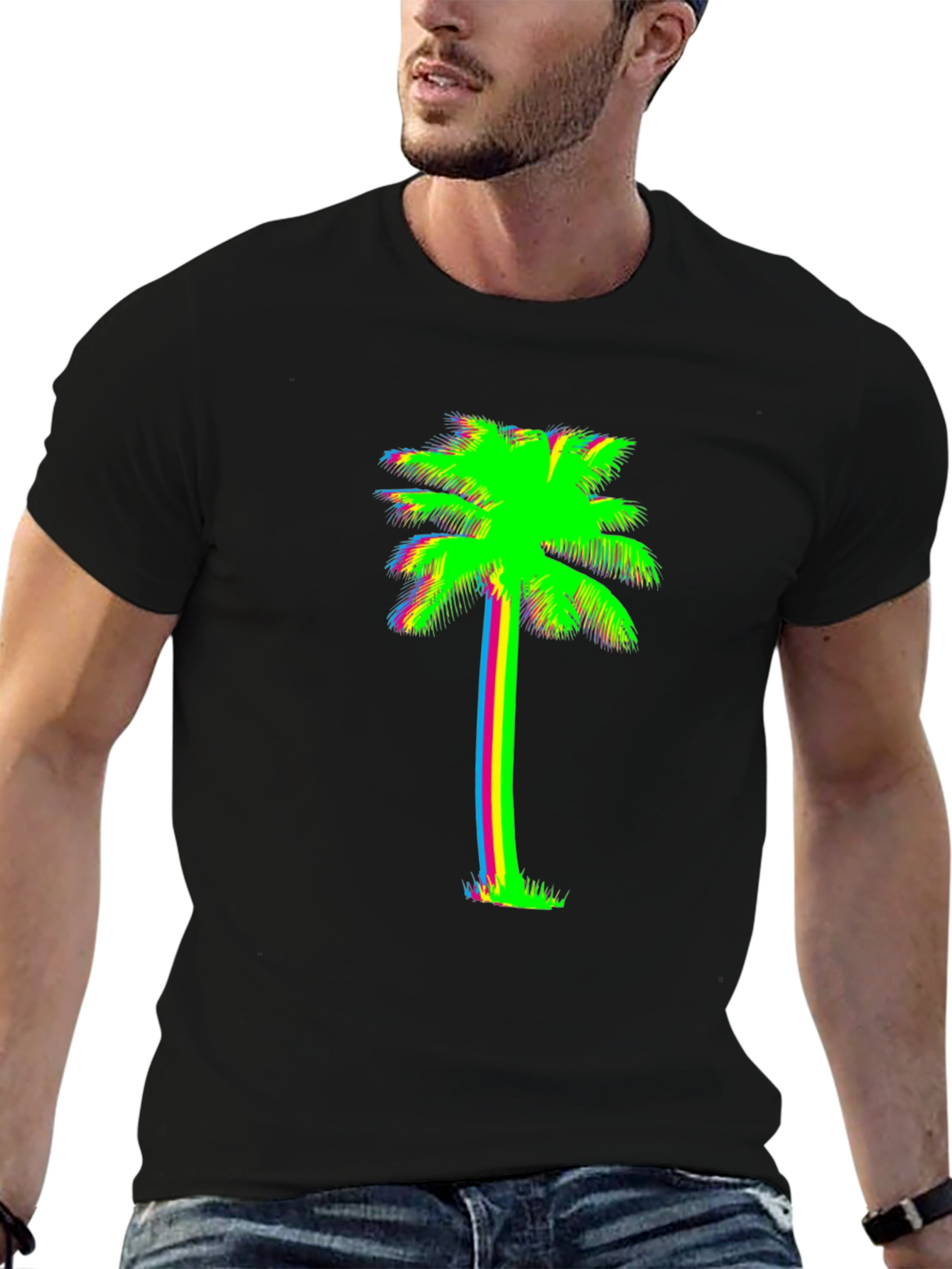 Neon Palm Tree Graphic Tee