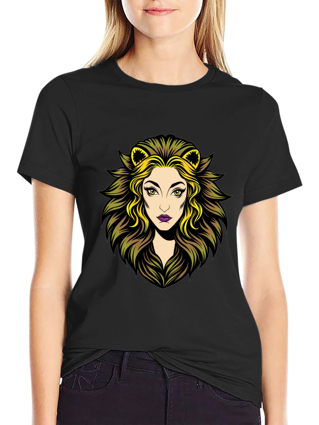 Lioness Graphic Tee - Black Cotton T-Shirt